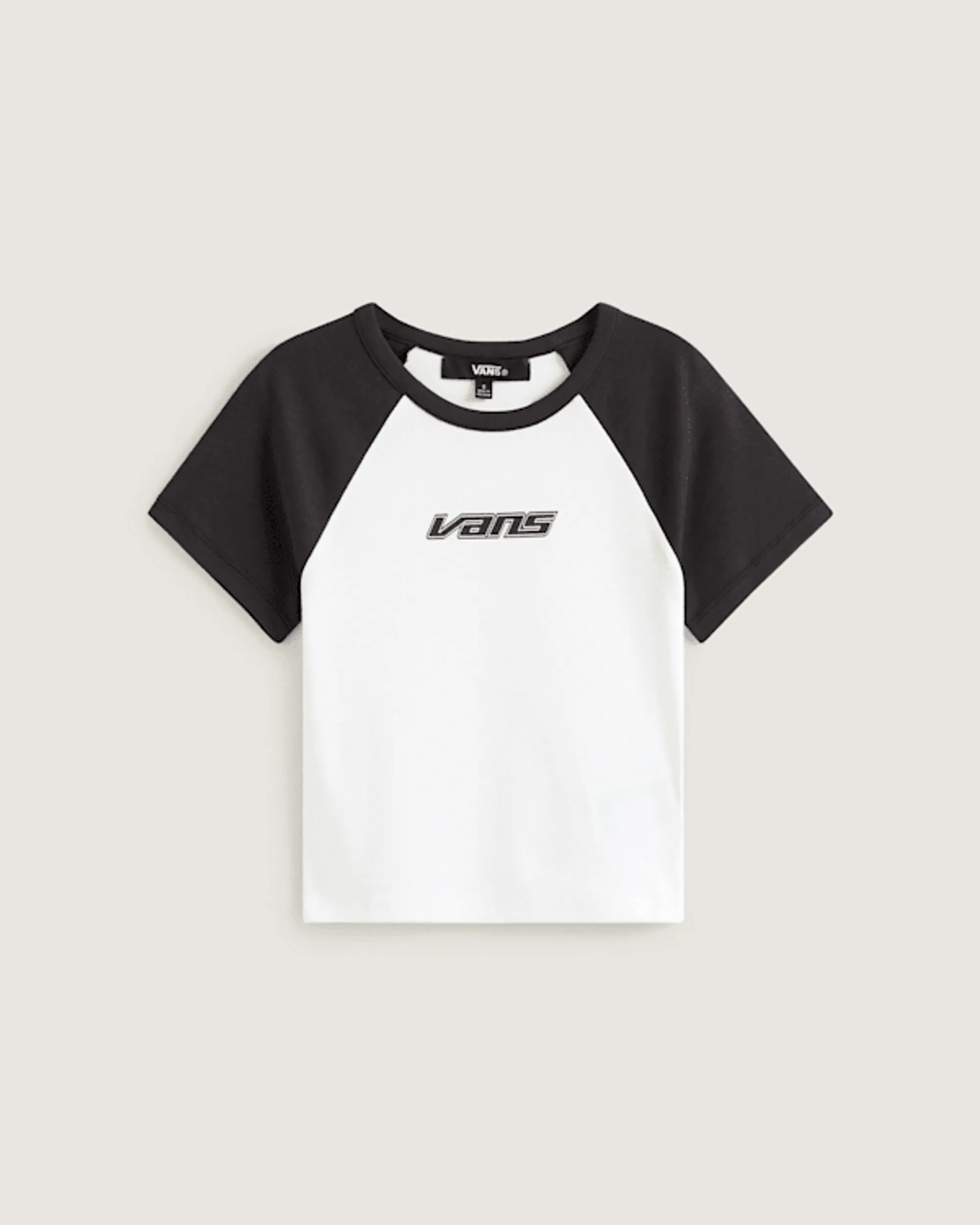 Vans - Clare Baby Tee True White/Black, Woman, White