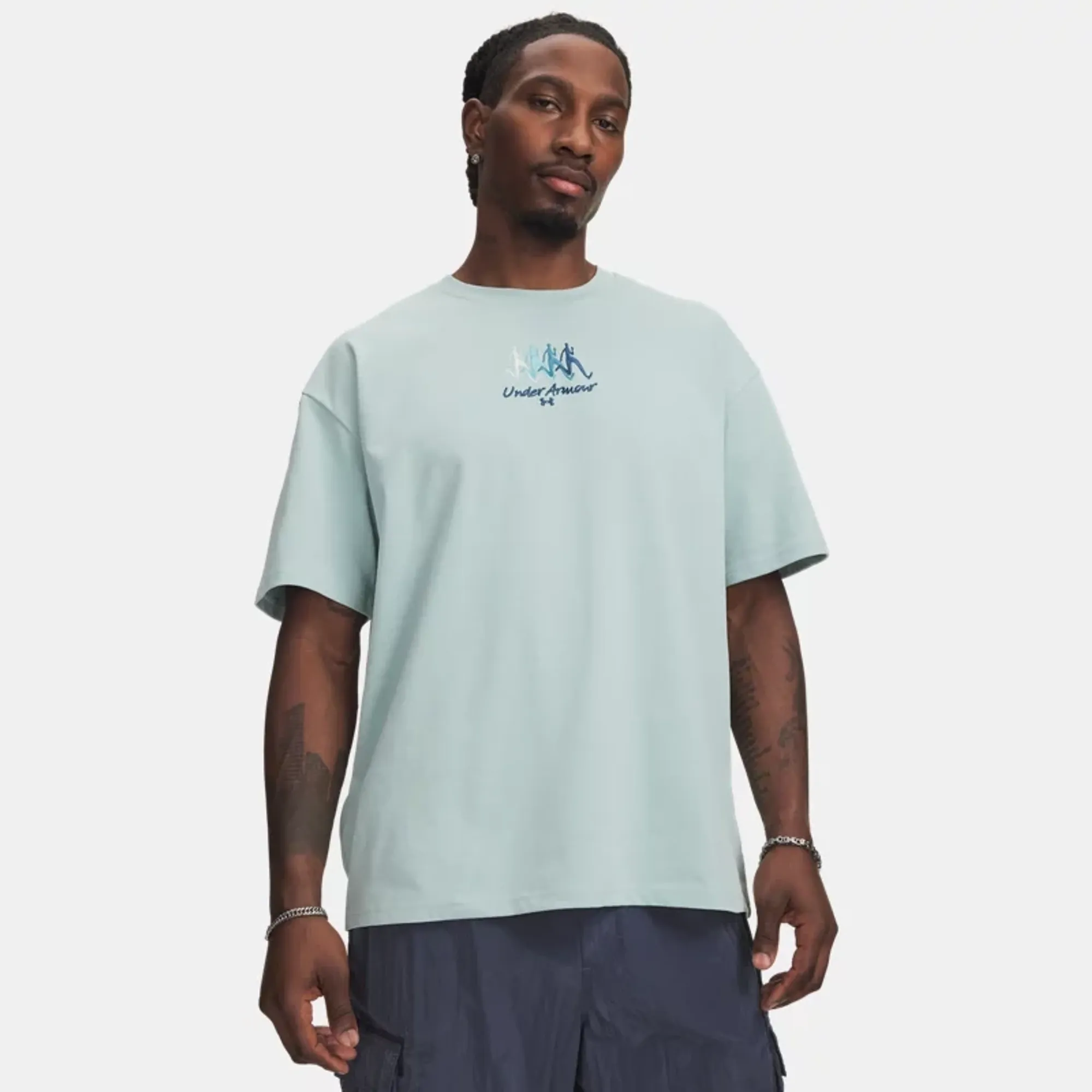 Under Armour  Heavyweight Fitness Expo Men's Short Sleeve Enamel Blue / Wham Blue M