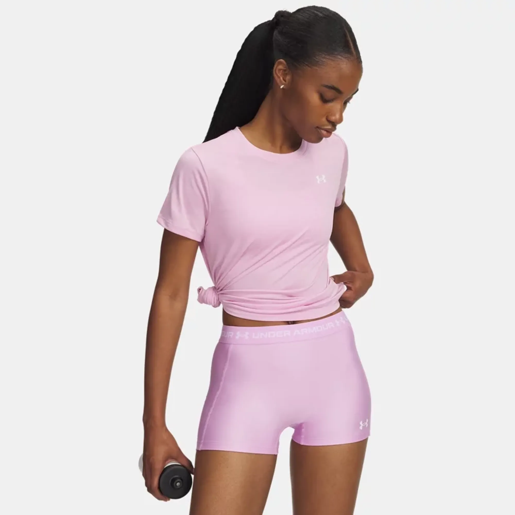 Under Armour  Tech™ Twist Women's Short Sleeve Pink Dawn / White L