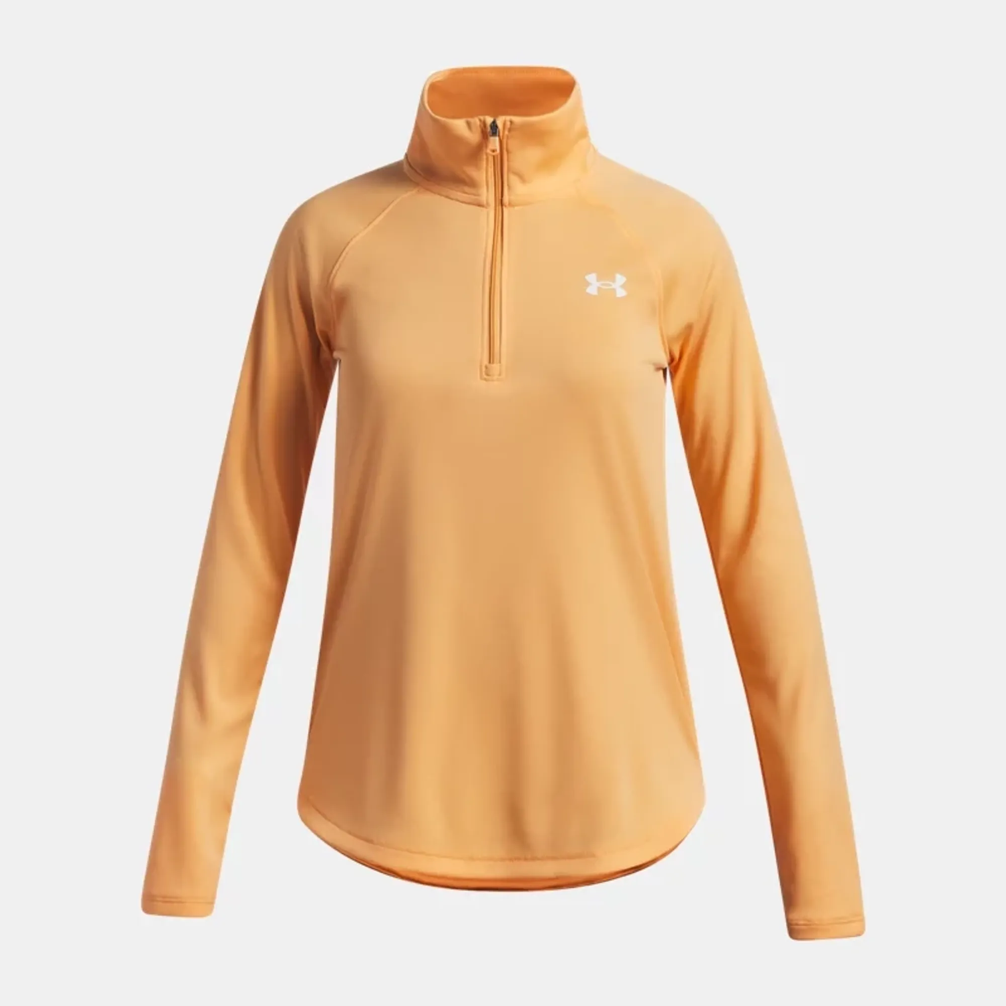 Under Armour  Tech™ Wordmark Girls' ½ Zip Orange Bloc / White YLG (59 - 63 in)