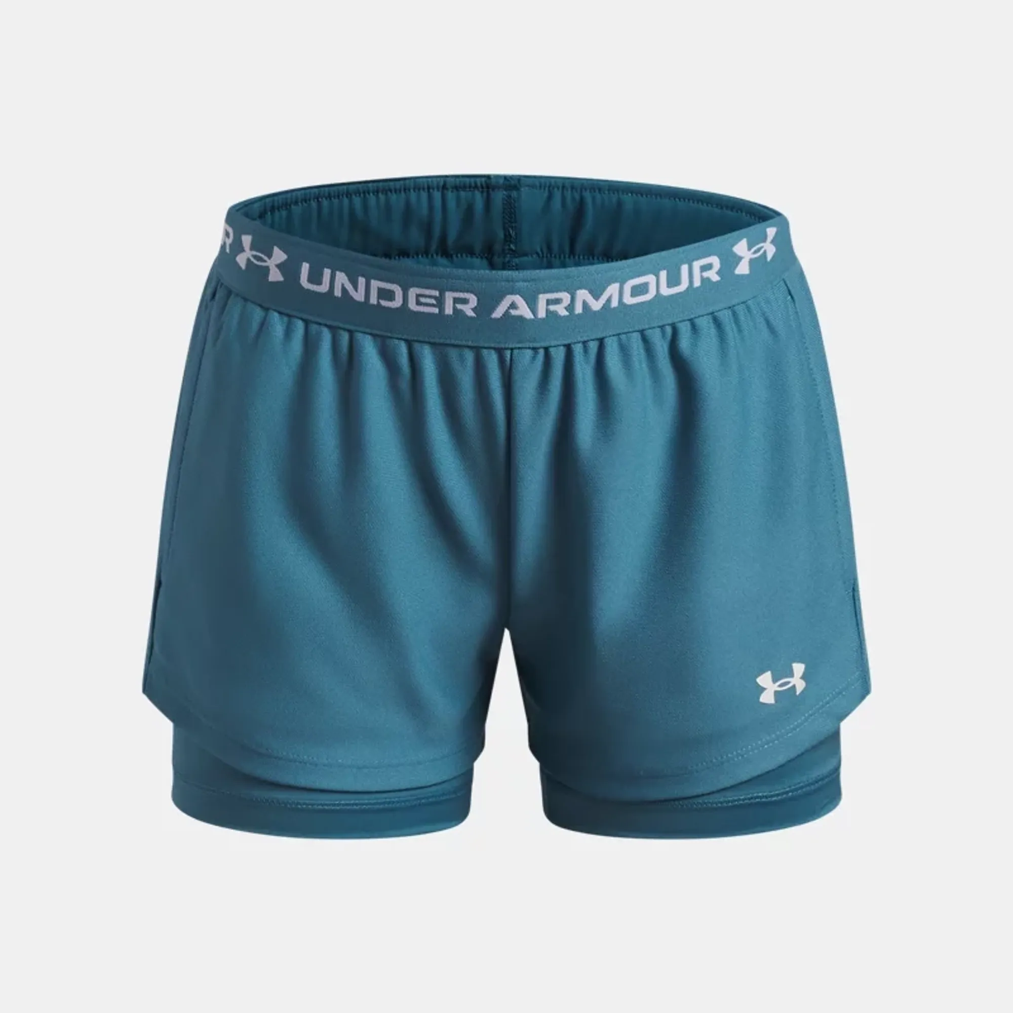 Under Armour  Tech™ Play Up Girls' 2-in-1 Shorts Boundless Blue / White YLG (59 - 63 in)