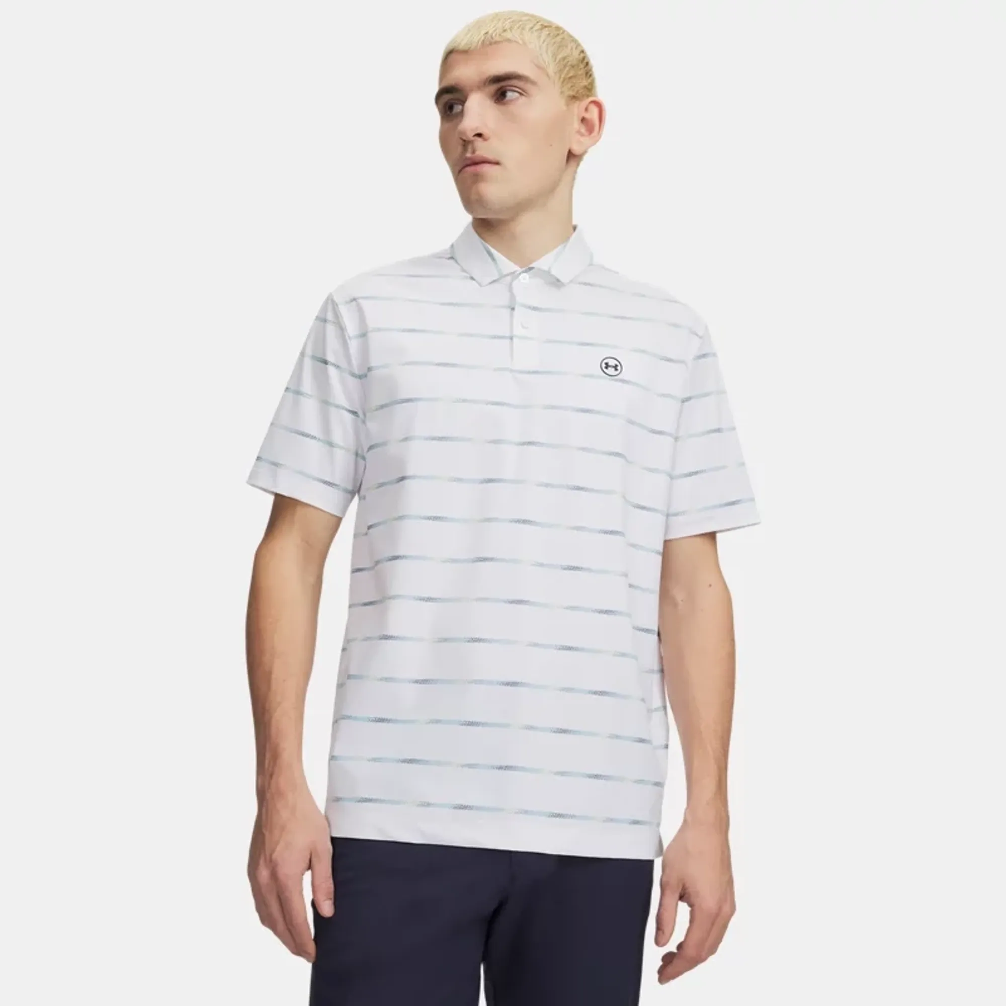 Under Armour  Drive Chill Printed Men's Polo White / Blue Haze / Midnight Navy L