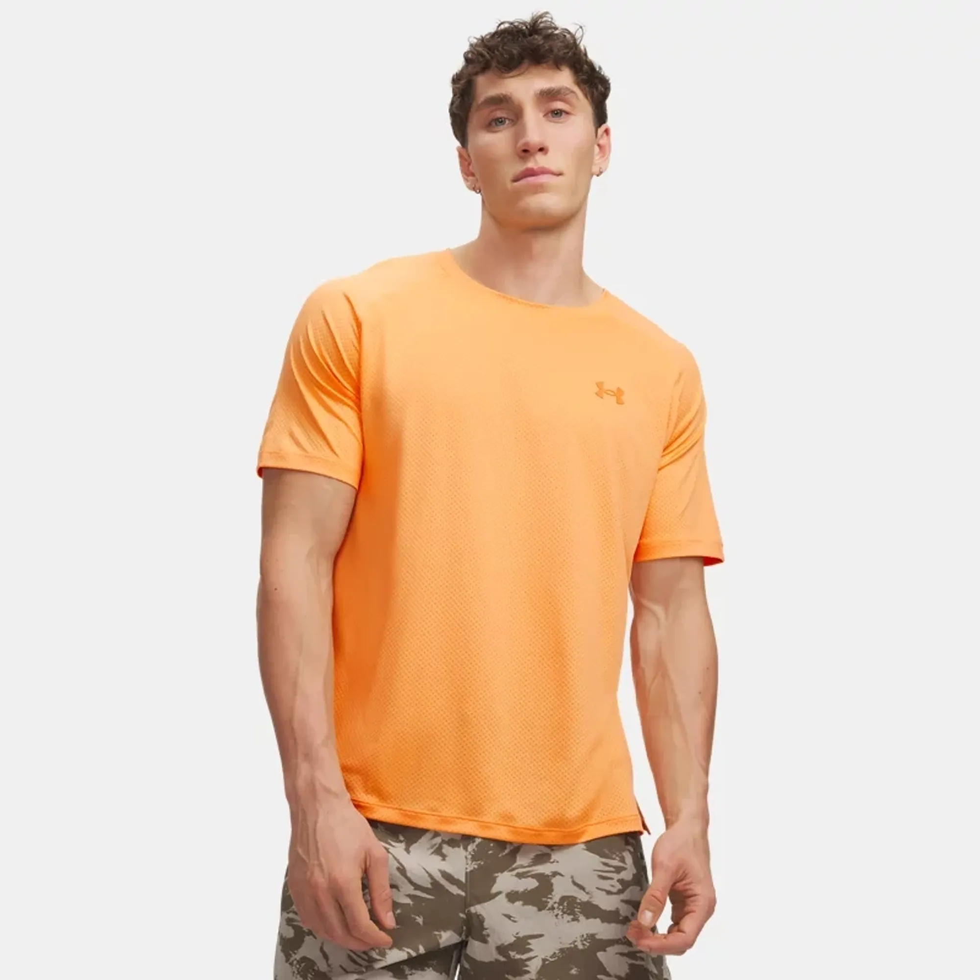 Under Armour  Explor Trail Run Graphic Men's Short Sleeve Orange Bloc / Apollo Orange L