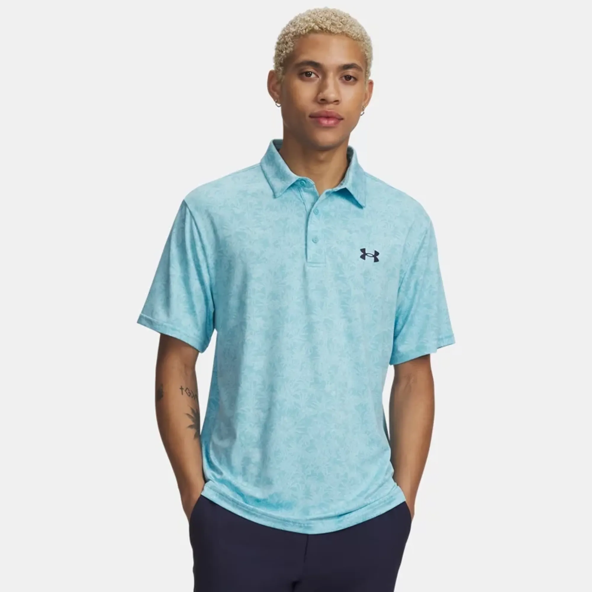 Under Armour  Playoff 3.0 Printed Men's Polo Blue Haze / Midnight Navy M