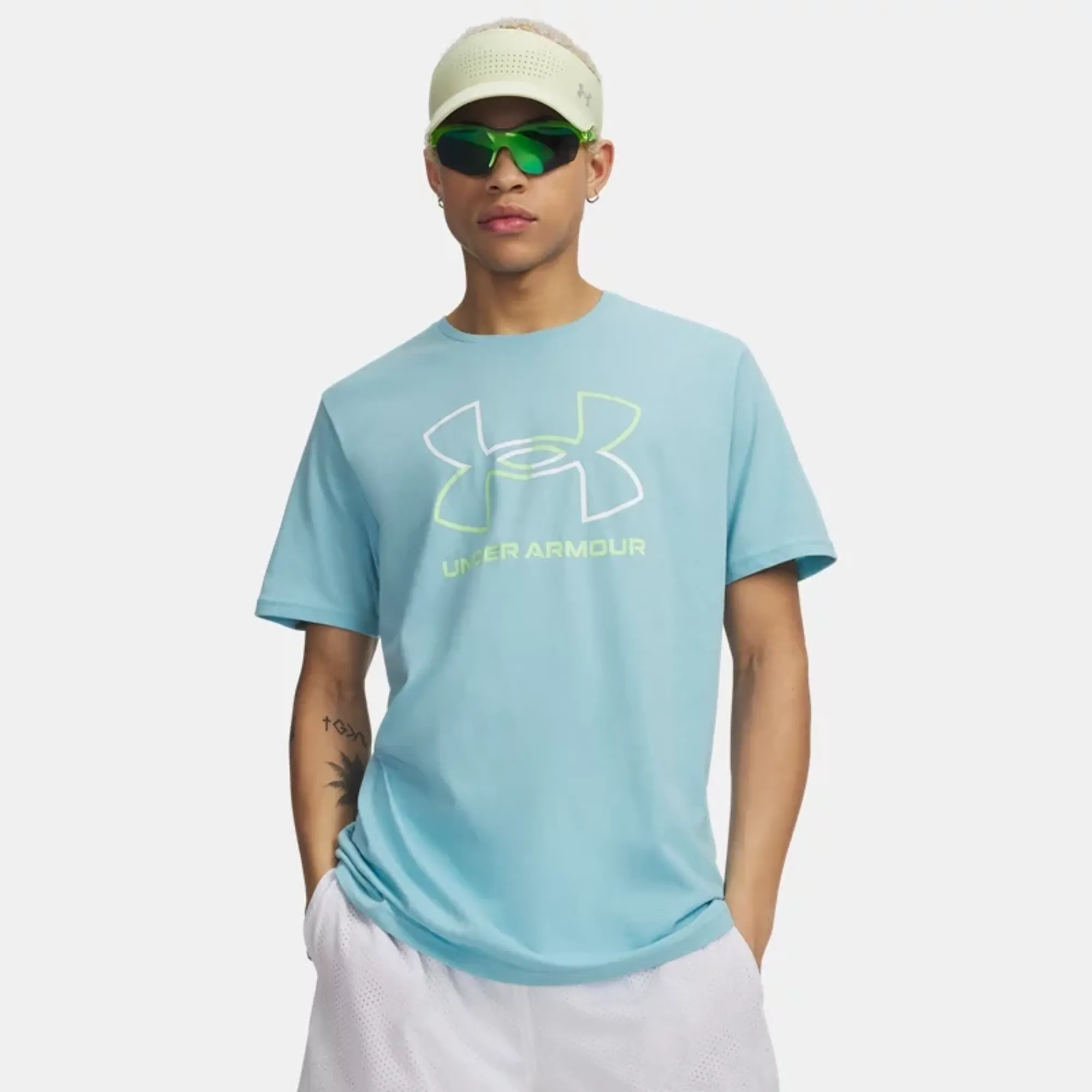 Under Armour Foundation Men's Short Sleeve Blue Haze / Lumos Lime / White L