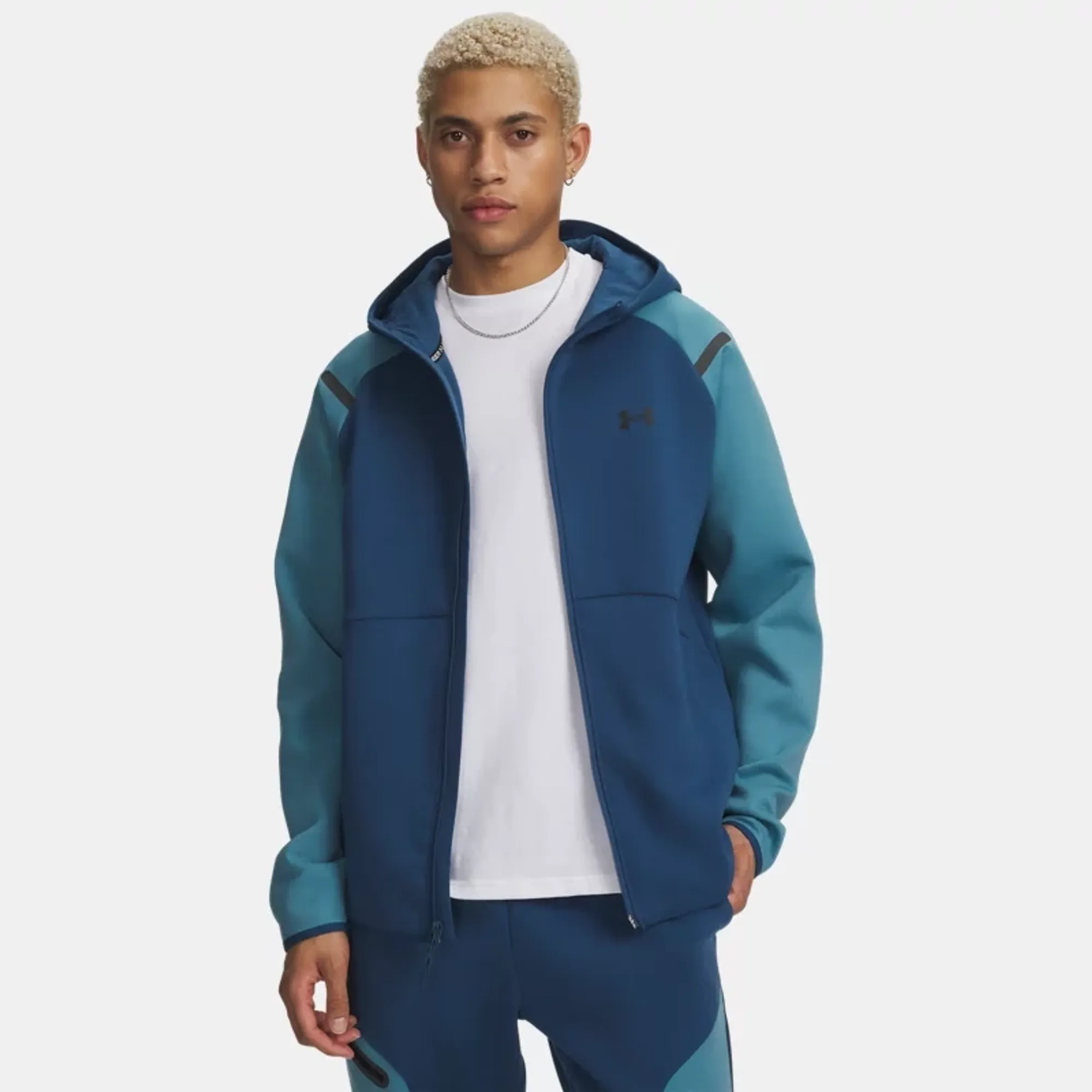 Under Armour Unstoppable Fleece Men's Full-Zip Hoodie Wham Blue / Boundless Blue / Black L