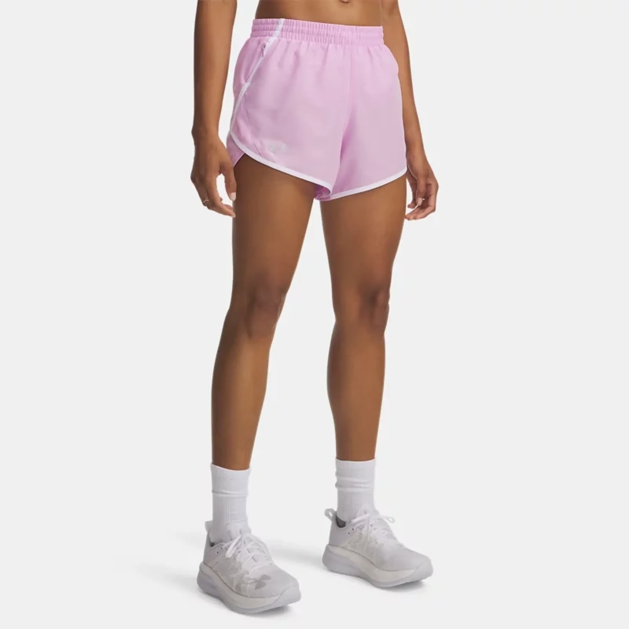 Under Armour Fly-By Women's 3" Shorts Pink Dawn / White / Reflective L