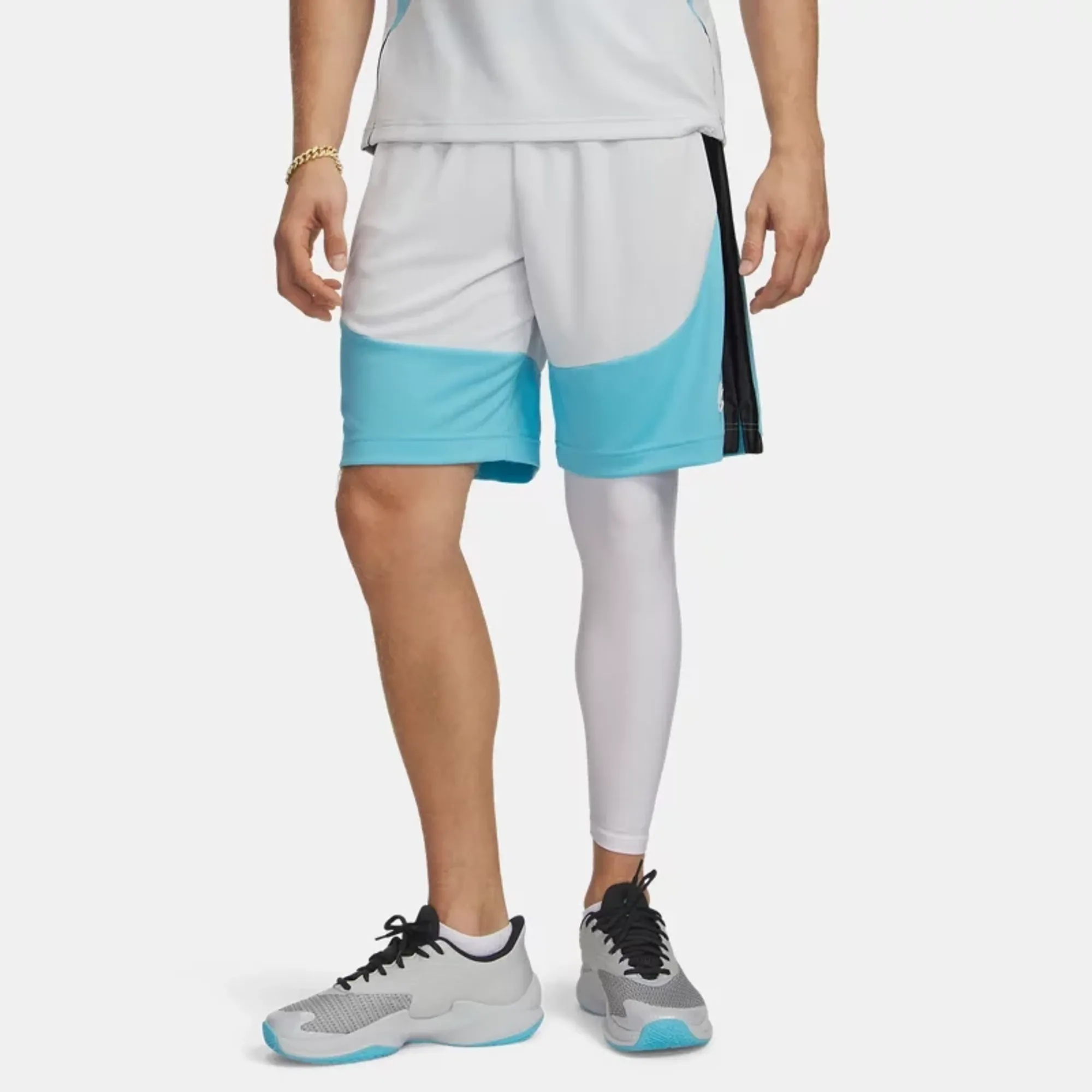 Curry Splash Men's Shorts Distant Gray / Fresco Blue / White L