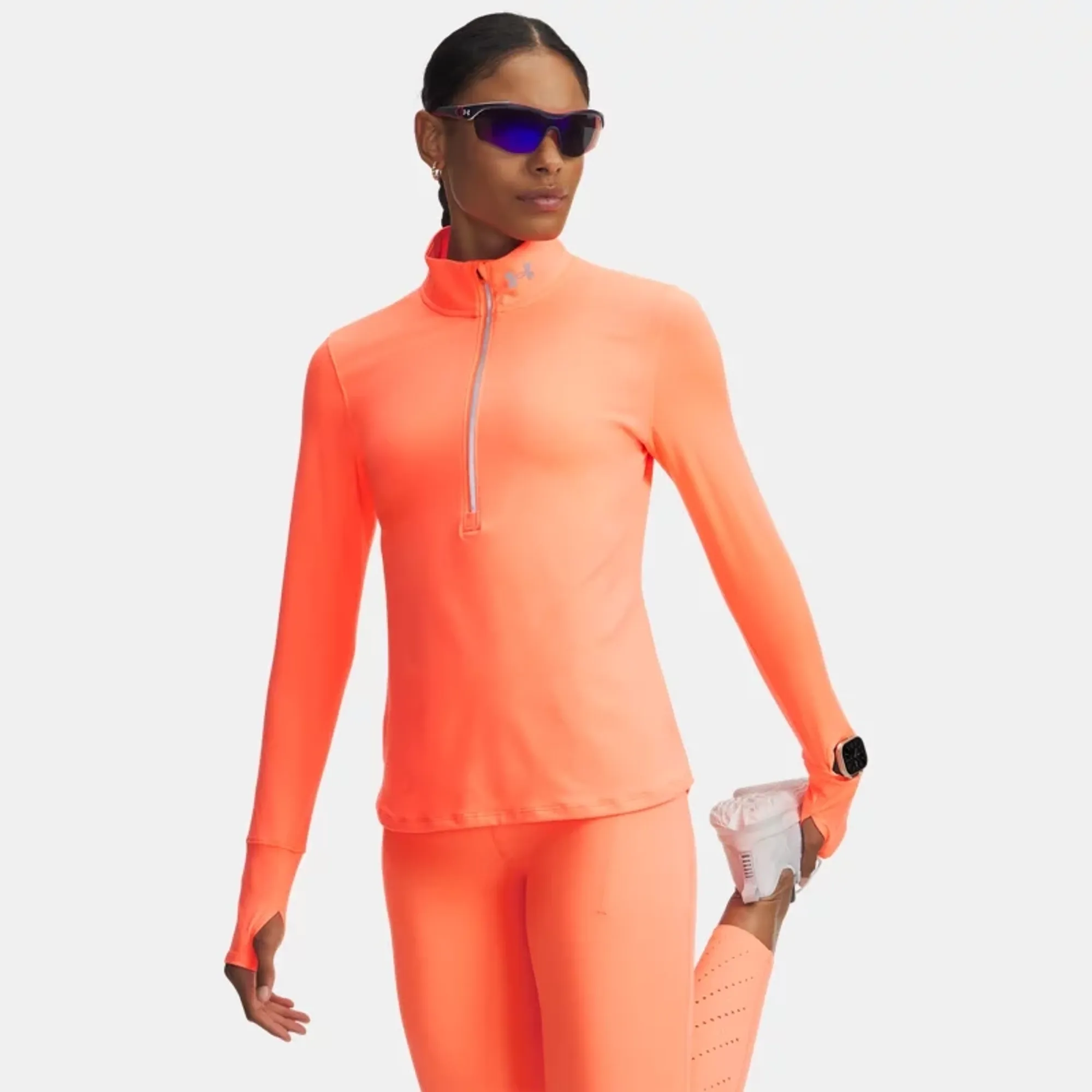 Under Armour Q Under Armour lifier Women's ½ Zip Electric Tangerine / Reflective L