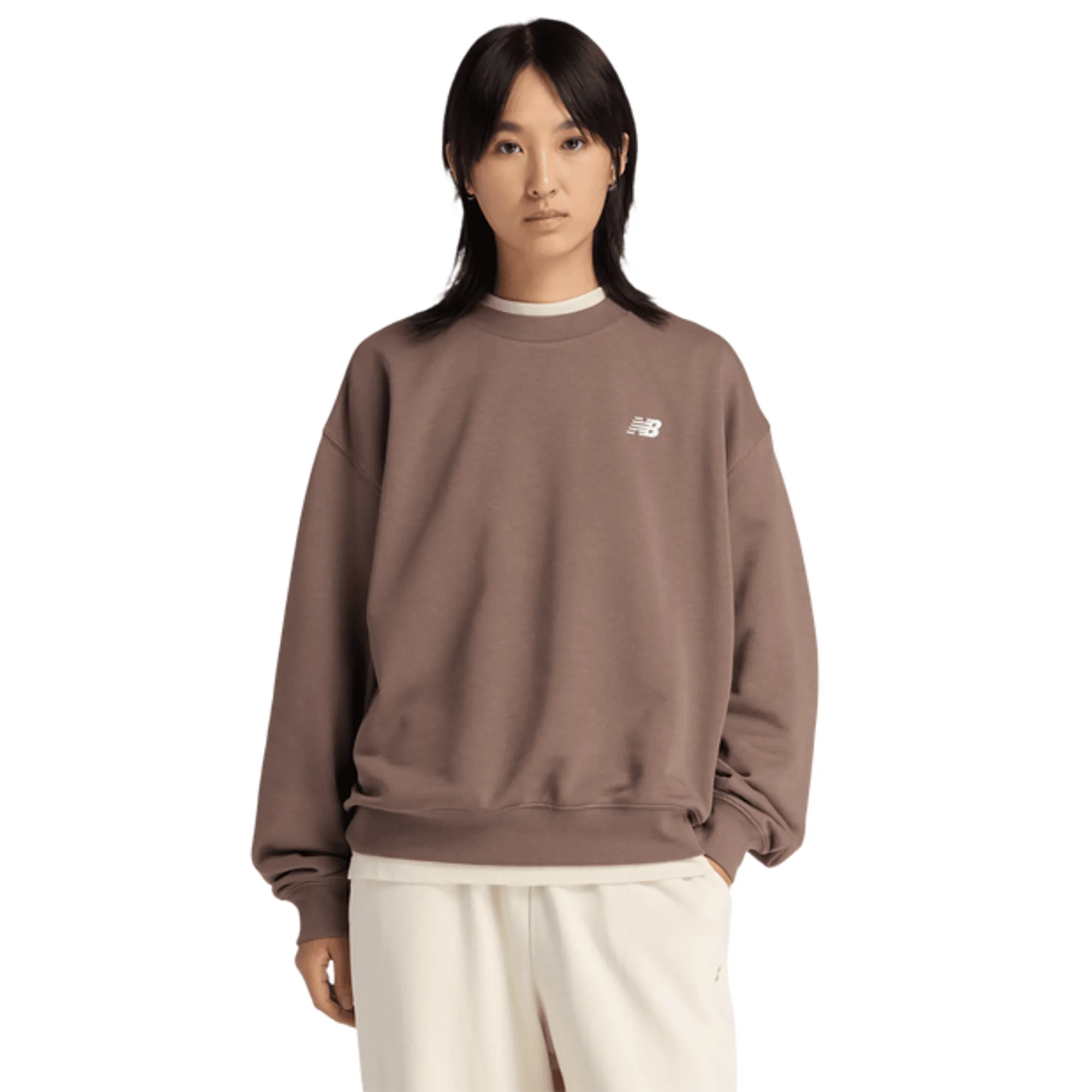New Balance Terry Women Sweatshirts - Beige