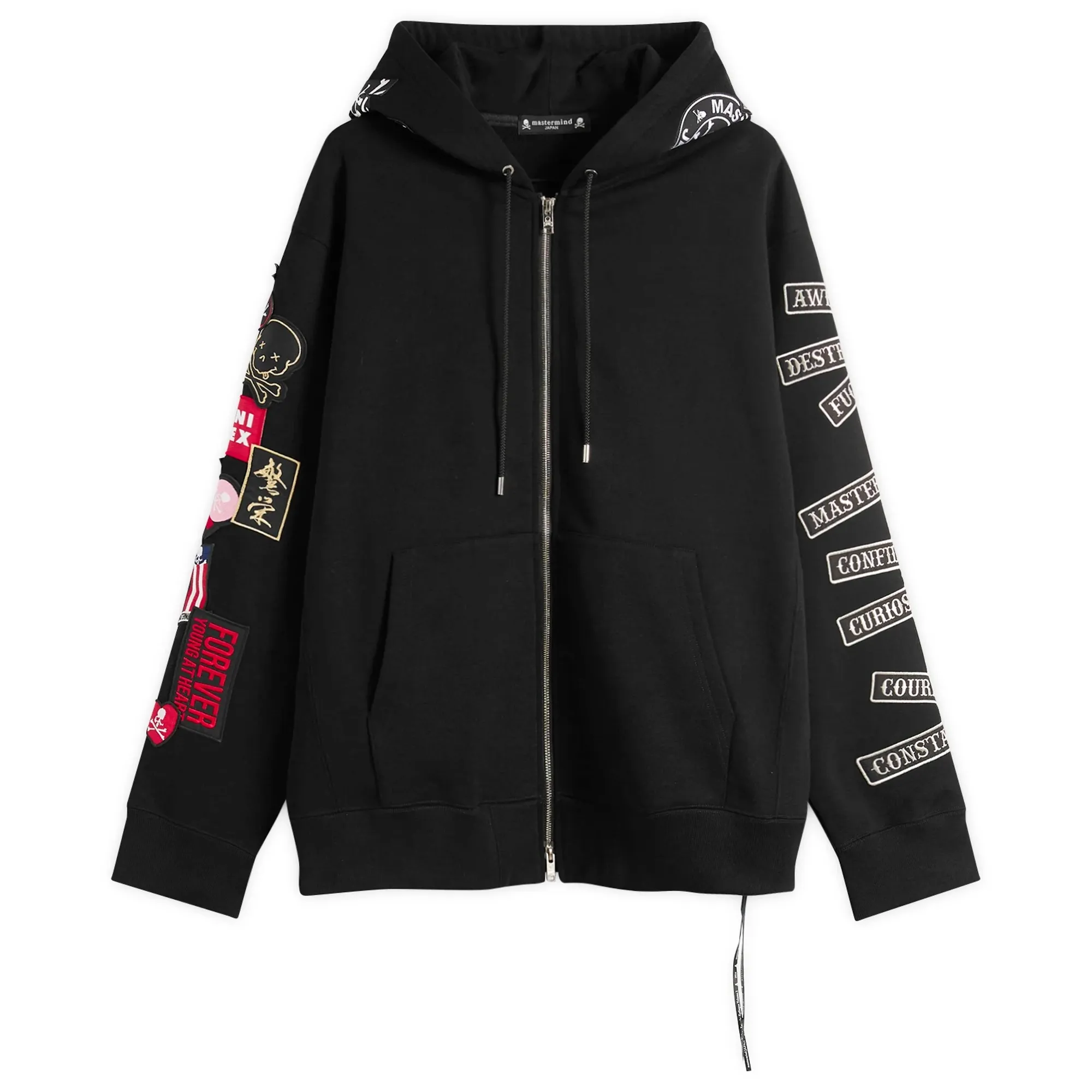 MASTERMIND WORLD Men's Multi Patched Zip-Up Hoodie Black