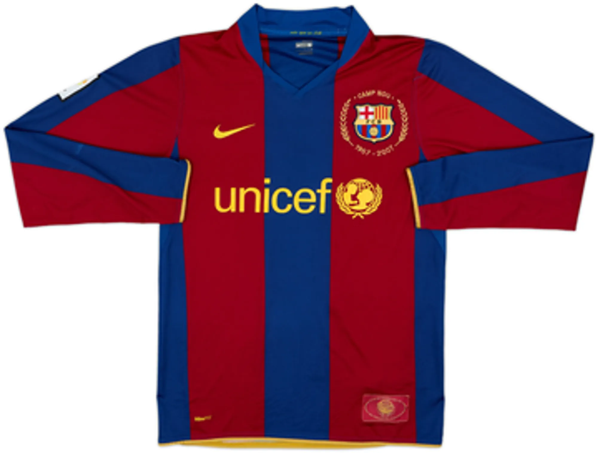 2007-08 Barcelona Home L/S Shirt Ronaldinho #10 - 6/10 - (S)
