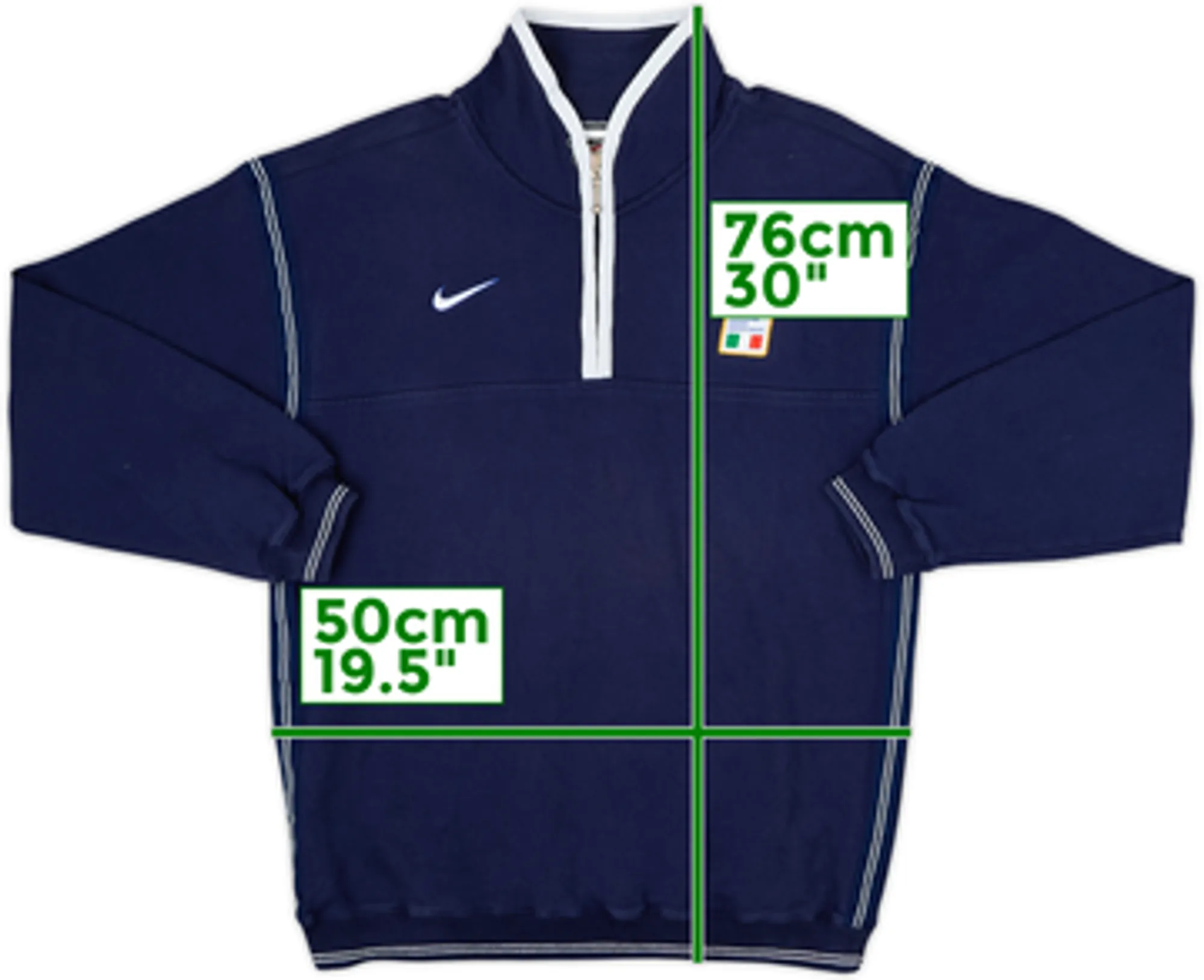 1996-97 Italy Nike 1/4 Zip Training Top - 8/10 - (S)