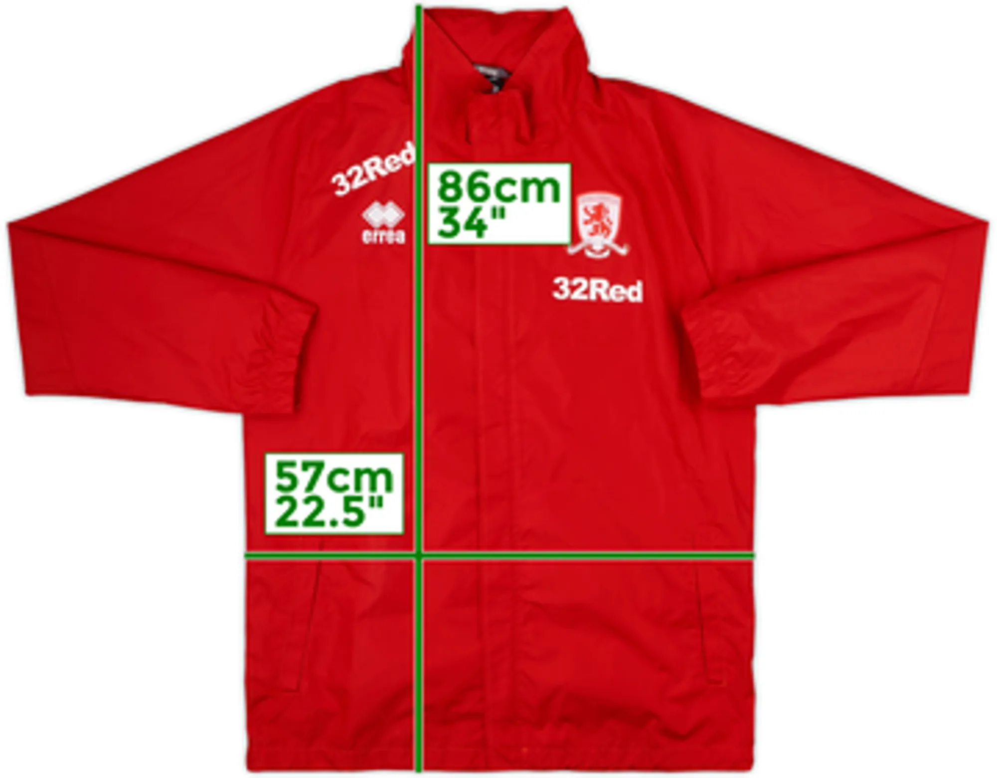 2022-23 Middlesbrough Errea Hooded Rain Jacket - 8/10 - (L)