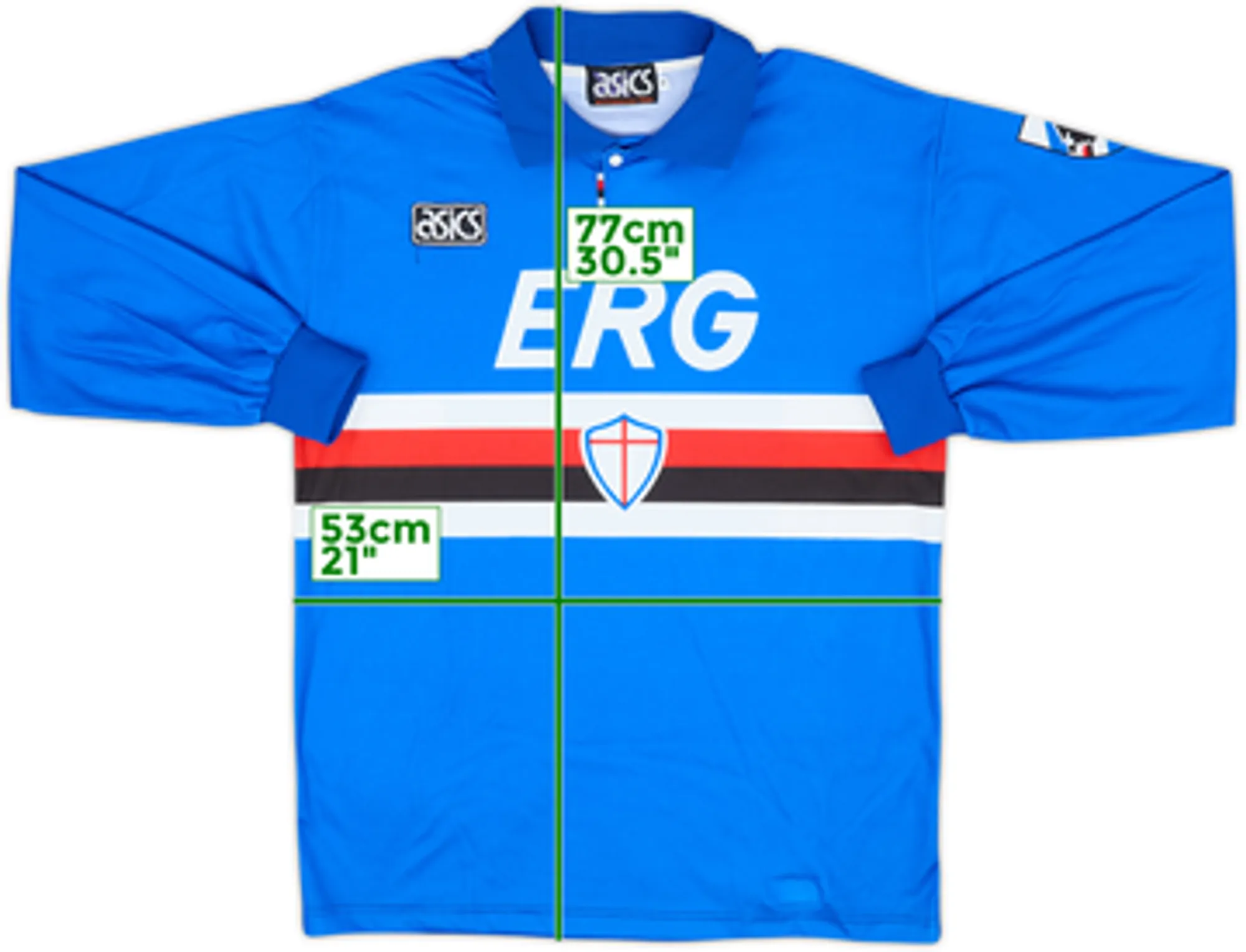 1992-94 Sampdoria Home L/S Shirt - 9/10 - (M)