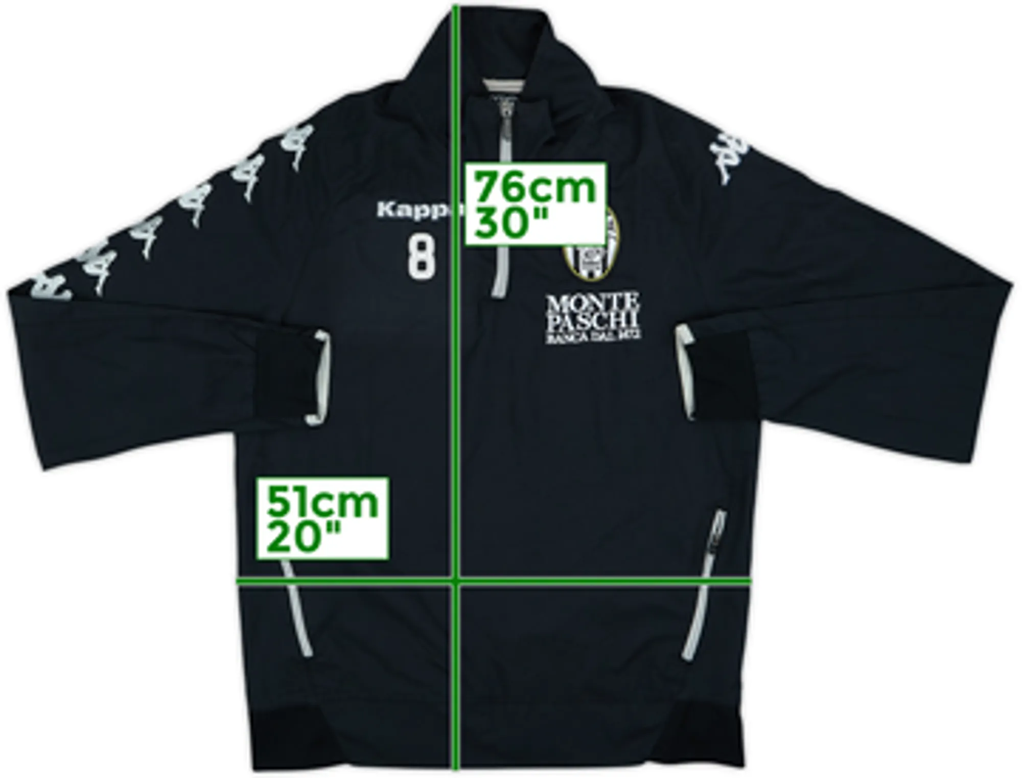 2010-11 AC Siena Player Issue Kappa 1/4 Zip Training Top #8 - 8/10 - (L)