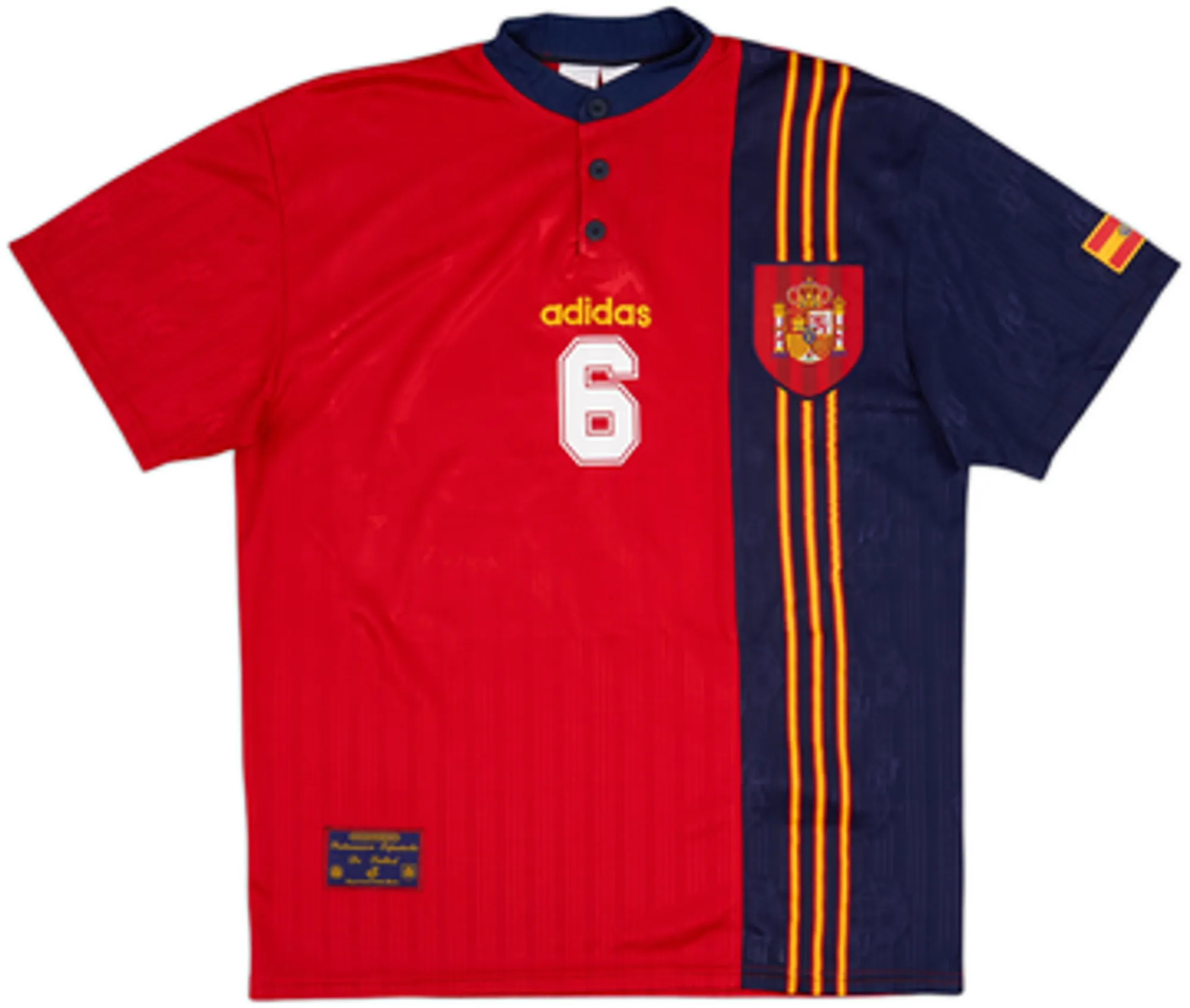 1996-98 Spain Home Shirt R.Hierro #6EL