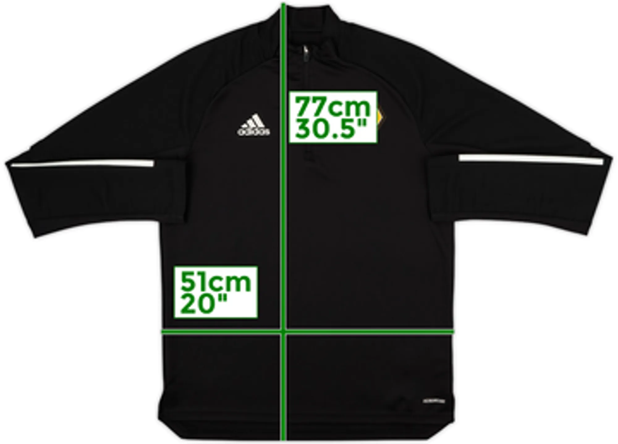 2020-21 Wolves adidas 1/4 Zip Training Top - 8/10 - (M)