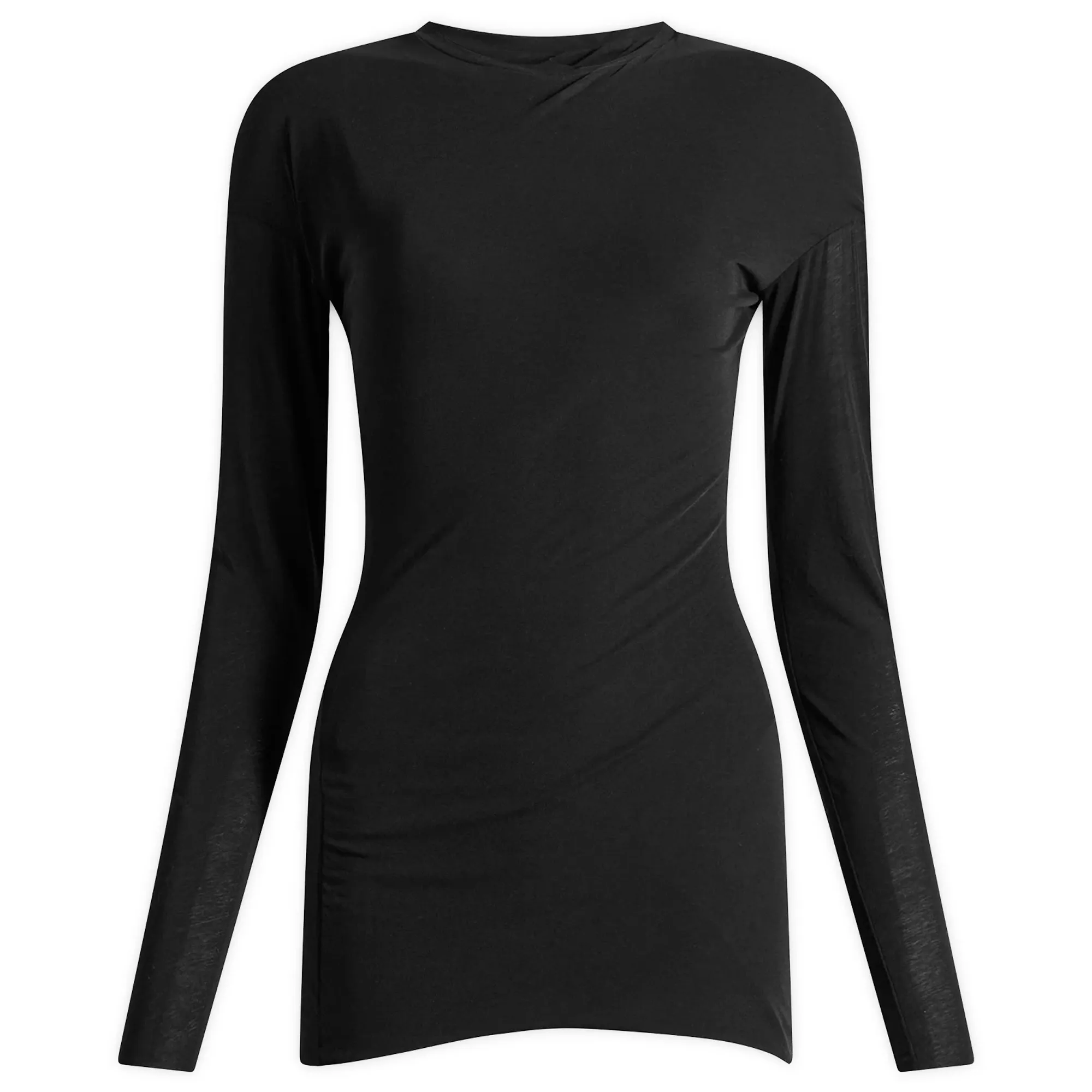 Jil Sander Women's Double Layer Twisted Long Sleeve Top Black