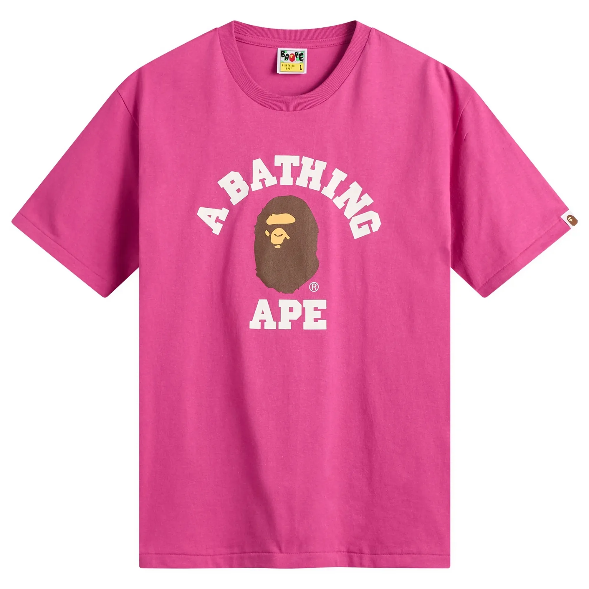A Bathing Ape Men's College T-Shirt Pink