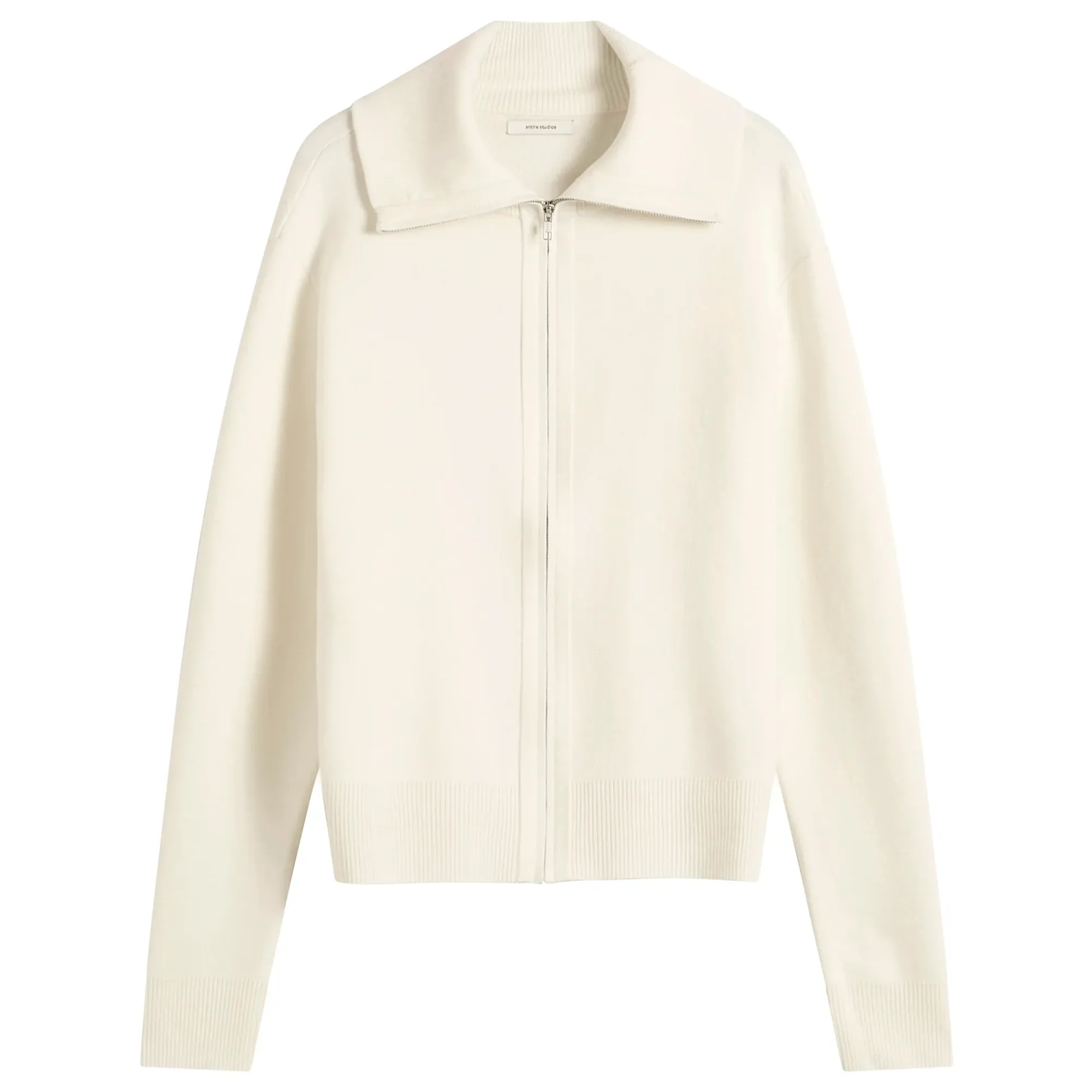 Entire Studios Men's Knit Zip Up Jacket Ivory