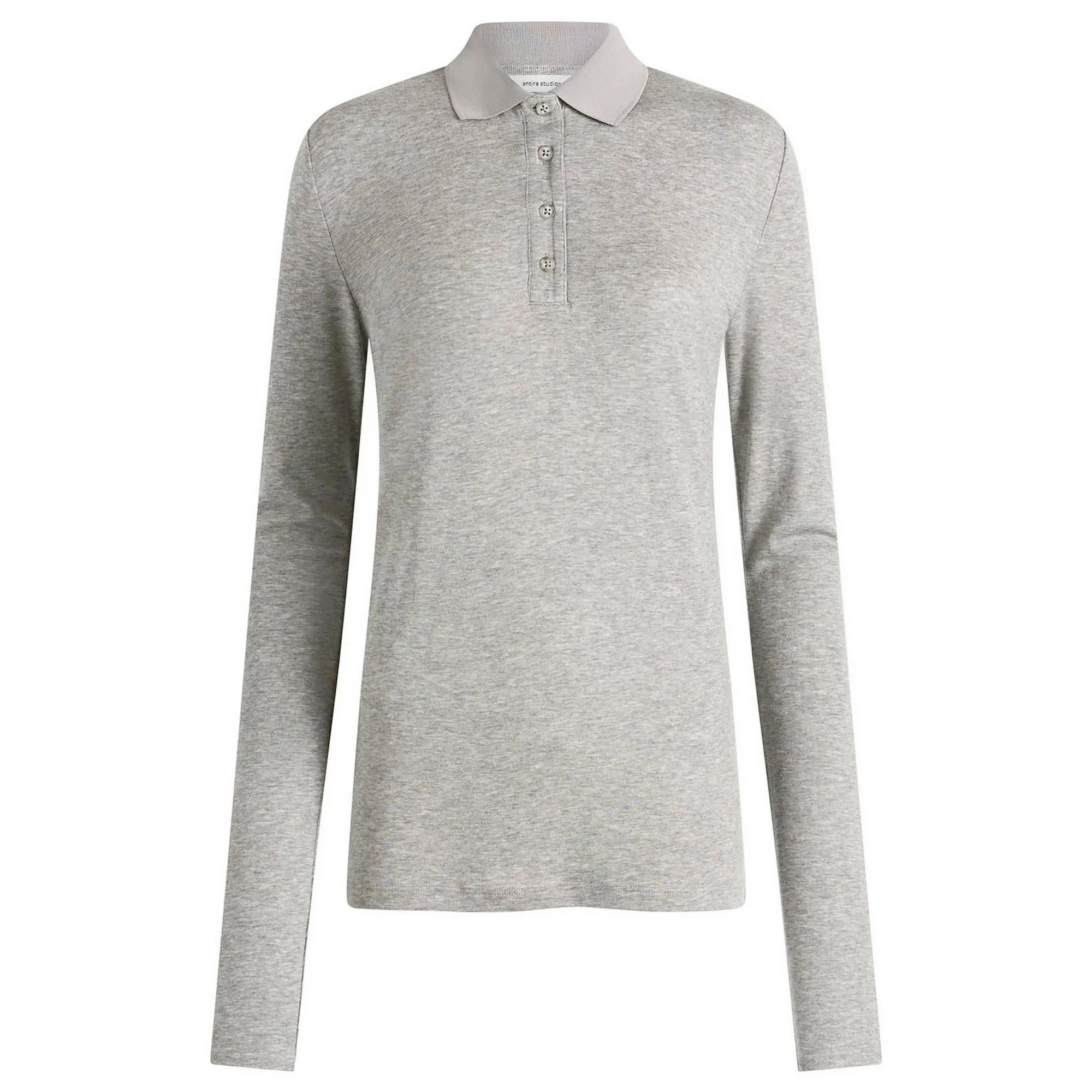 Entire Studios Women's Long Sleeve Polo Silver Grain