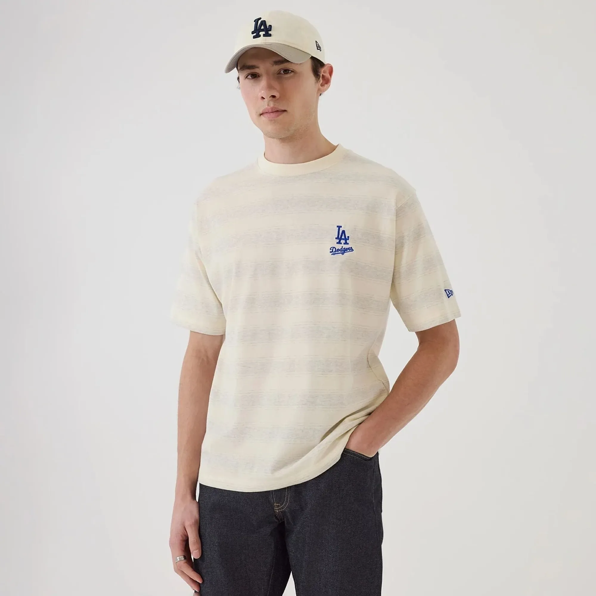 LA Dodgers MLB Border Cream Oversized T-Shirt New Era Cap adult unisex