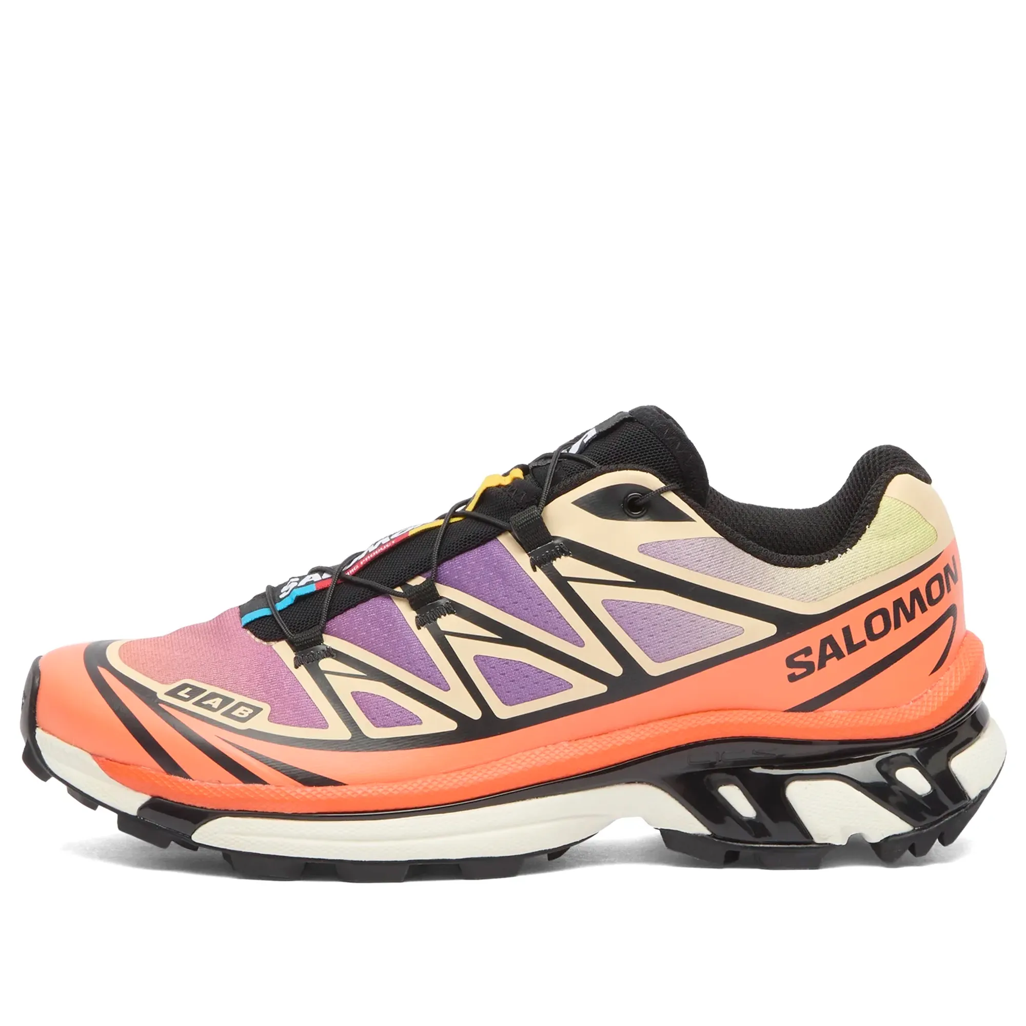 Salomon Women's XT-6 Sneaker Black/Almond Cream/Dragon Fire