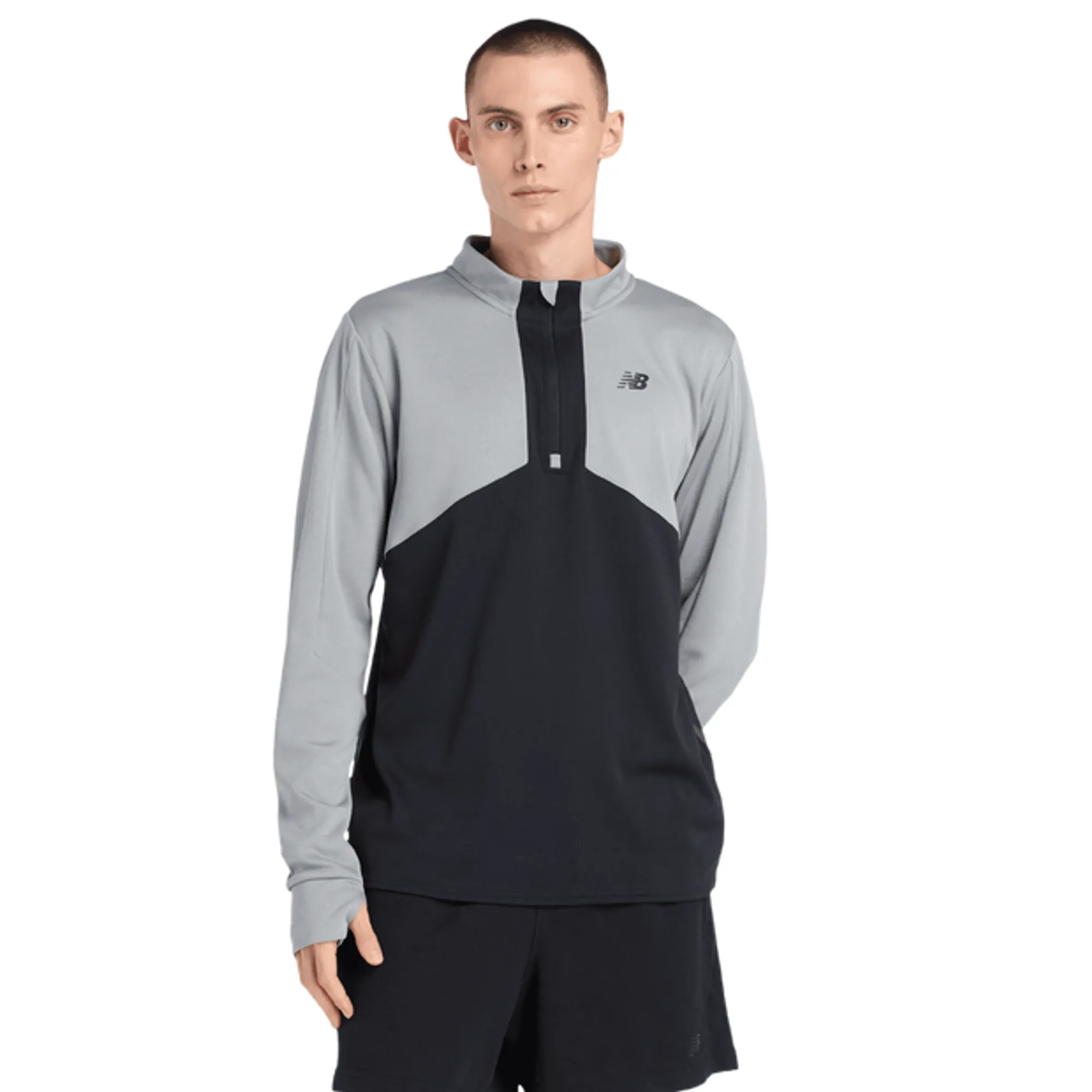 New Balance Utility Knit 1/4 Zip Men Track Tops - Grey