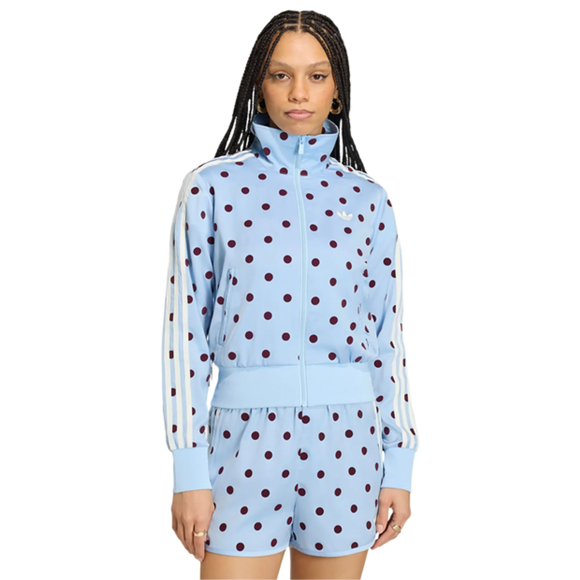 Adidas Satin Polka Dots Tt Track Top Women Track Tops - Blue