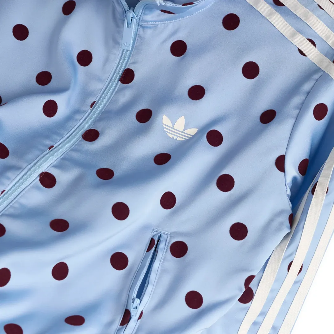 Adidas Satin Polka Dots Tt Track Top Women Track Tops - Blue