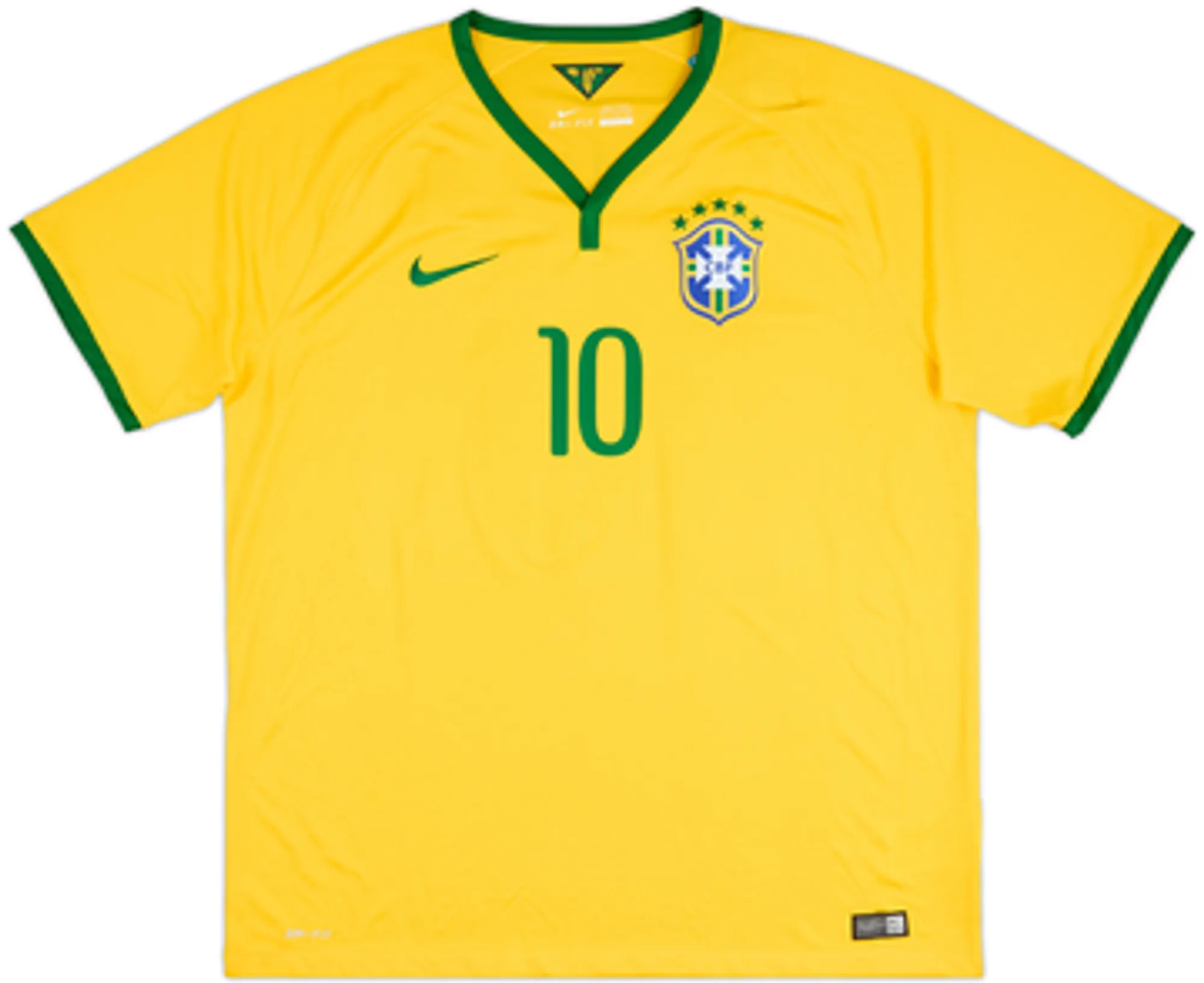 2014-15 Brazil Home Shirt Neymar Jr #10 - 10/10 - (XXL)
