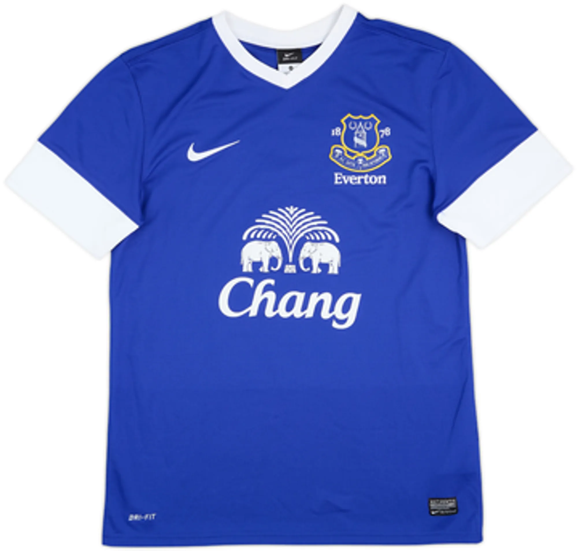 2012-13 Everton 'Signed' Home Shirt Baines #3 - 8/10 - (M)