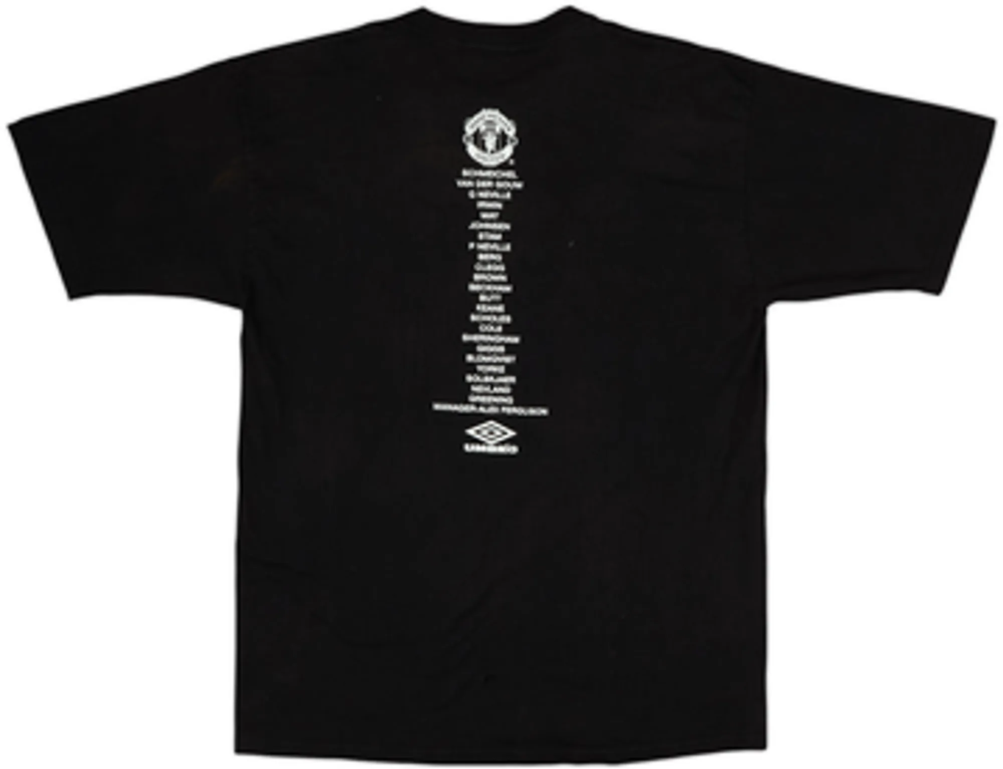 1999 Manchester United Umbro 'Treble Winners' Graphic Tee - 8/10 - (XL)