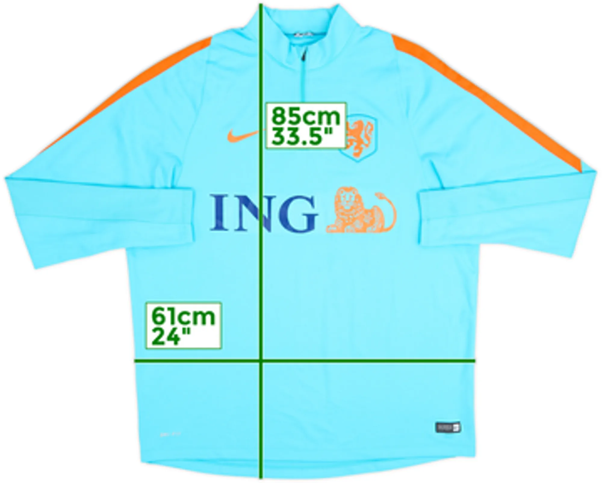 2016-18 Netherlands Nike 1/4 Zip Drill Top - 8/10 - (XXL)