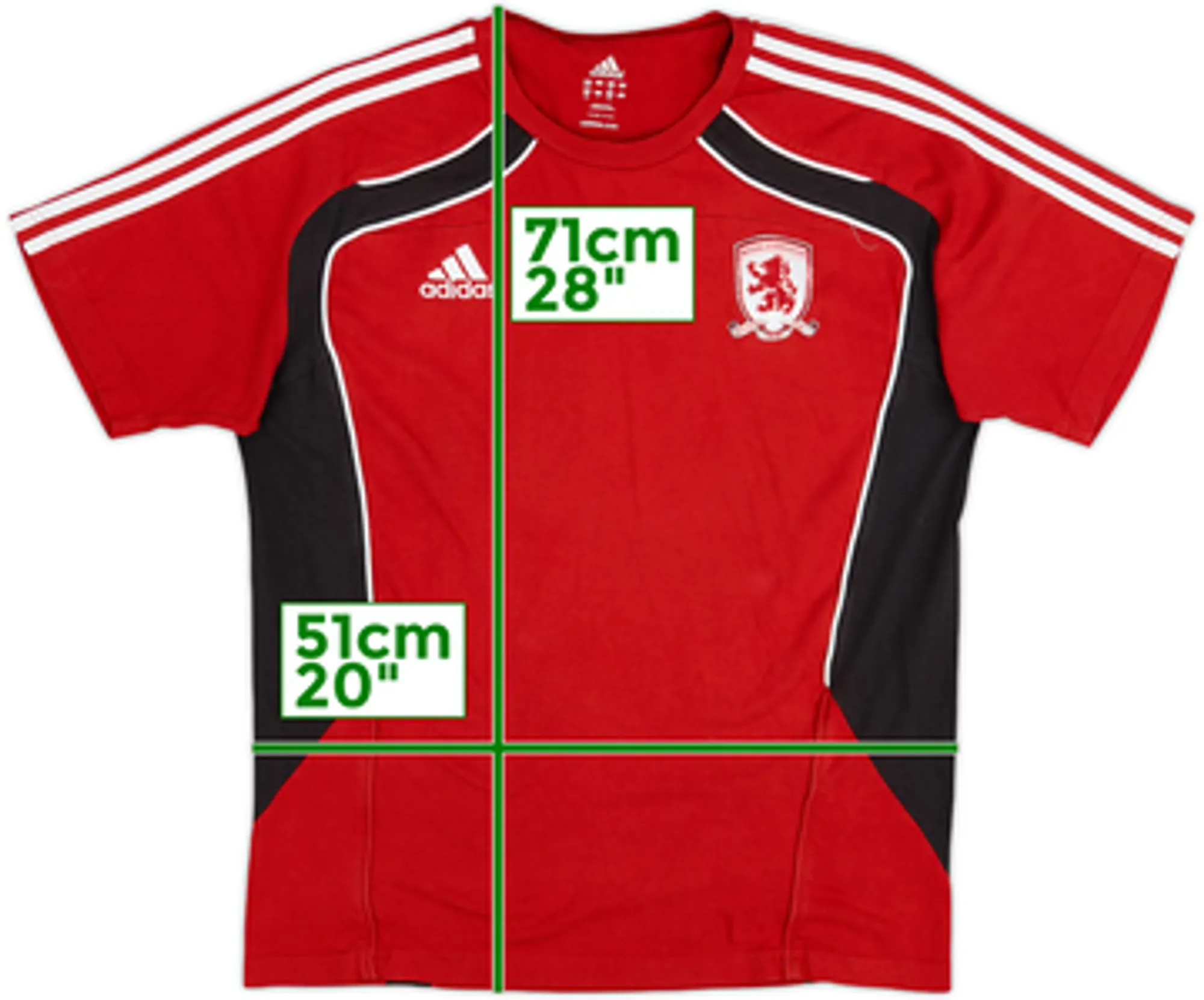 2010-11 Middlesbrough adidas Cotton Tee - 6/10 - (L)