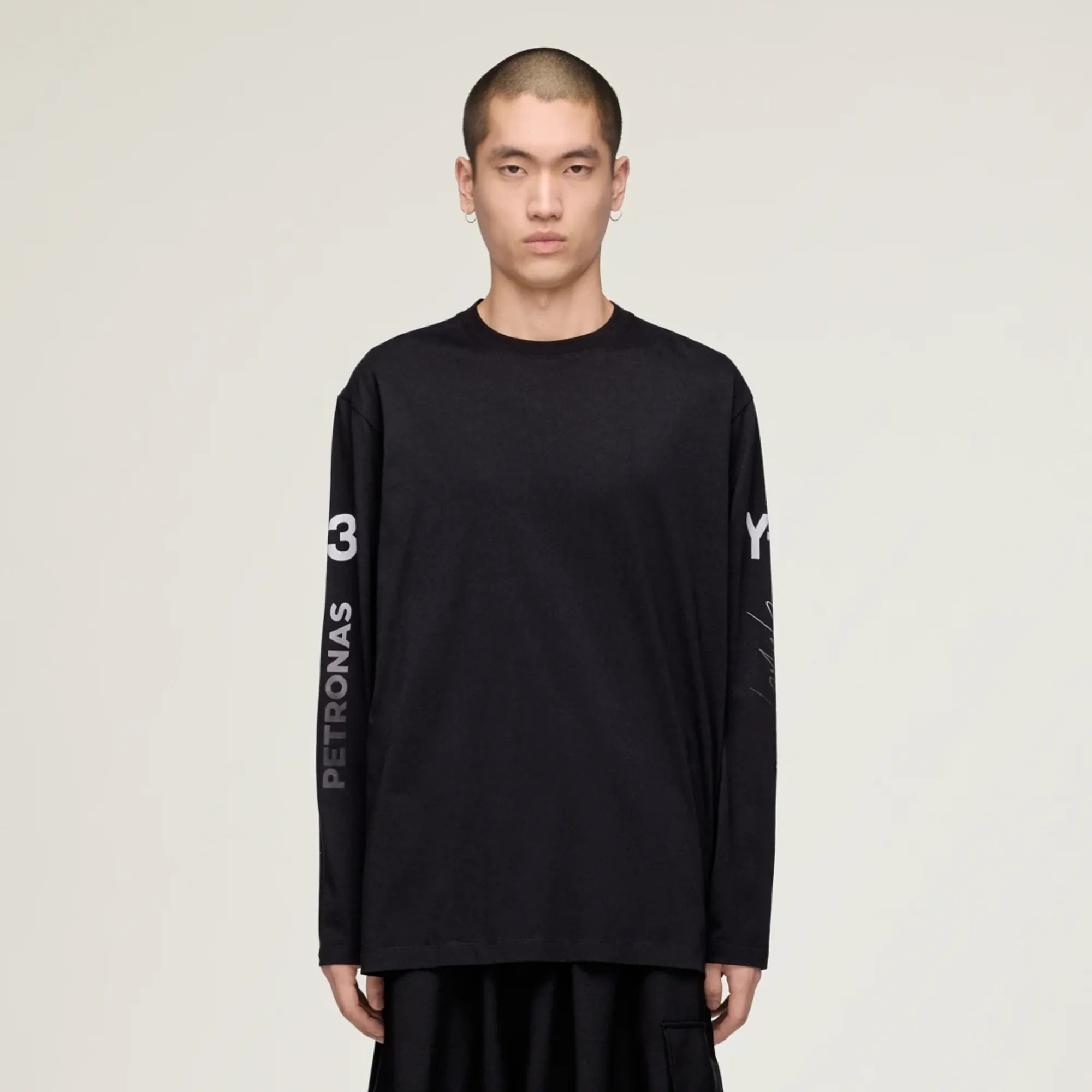 adidas Y-3 MERCEDES CHAOS LOGO LONG SLEEVE T-Shirt