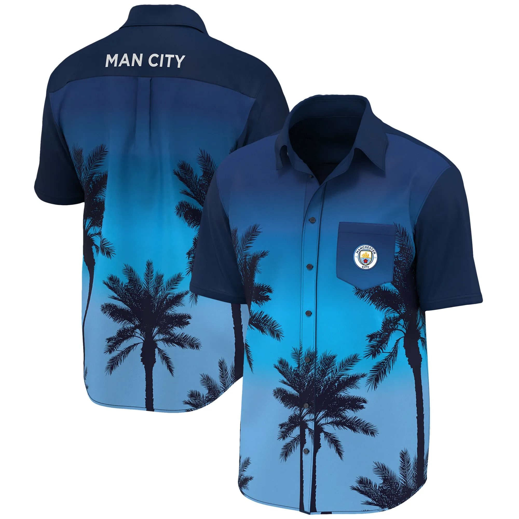 Manchester City Hawaiian Shirt - Navy - Mens