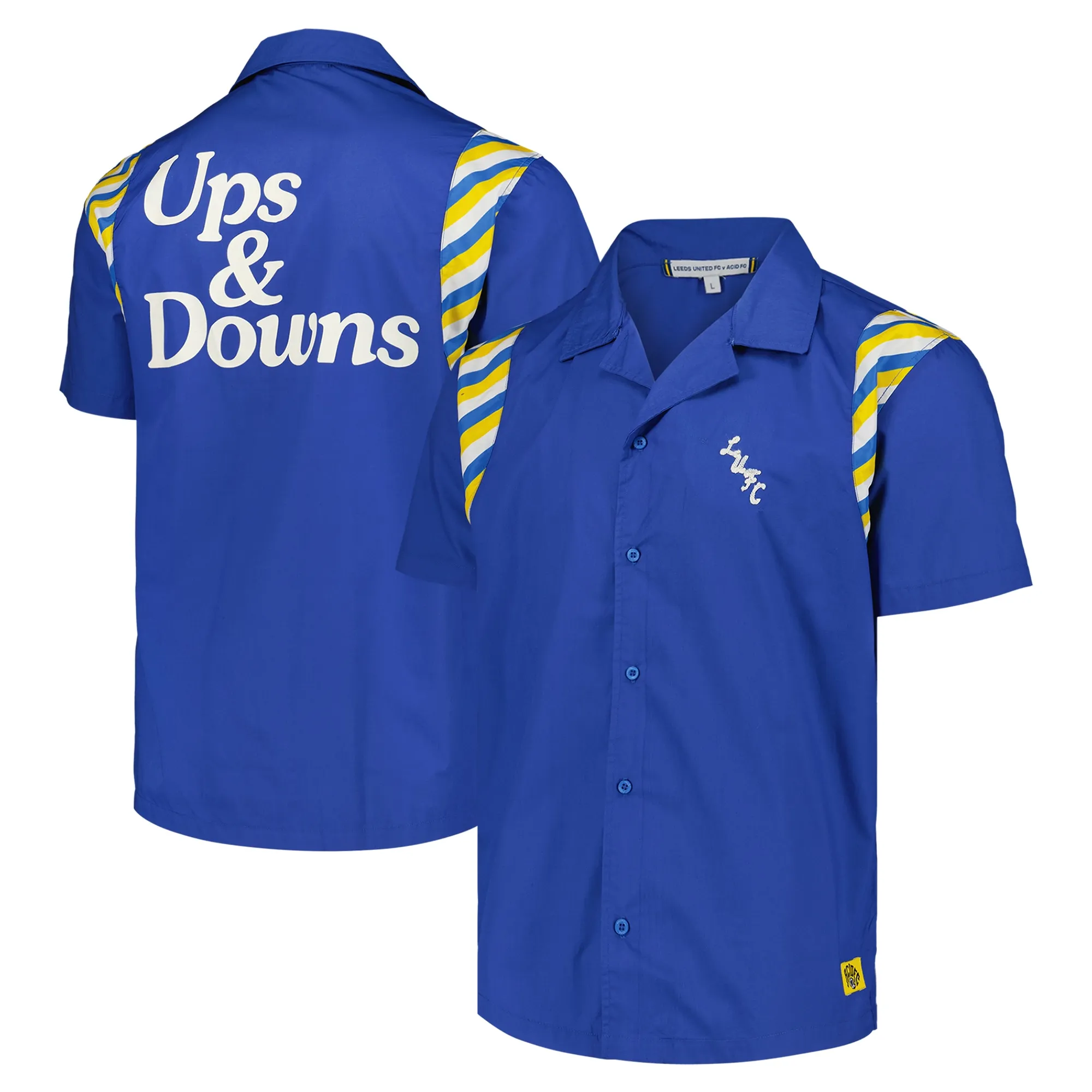 Leeds United Ups And Downs Bowling Shirt - Blue