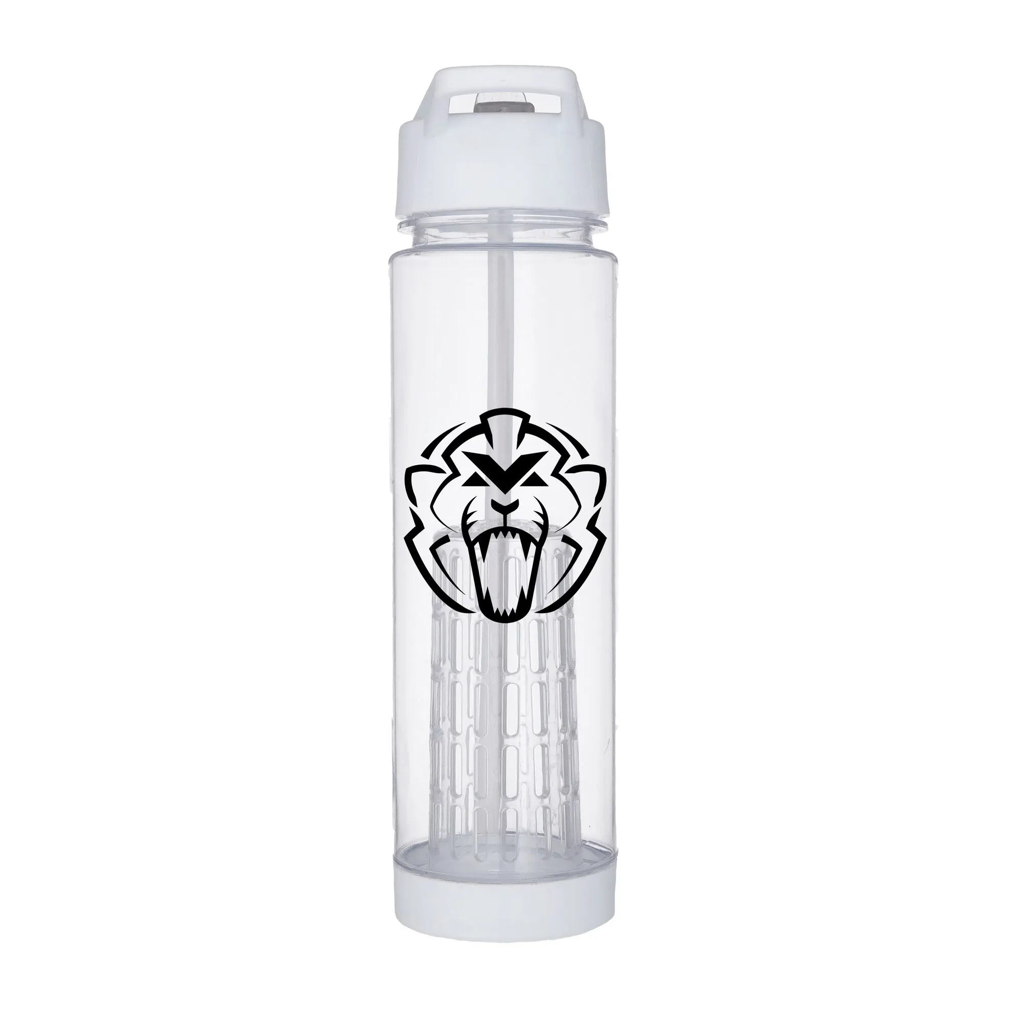 Unleash the Lion Logo Clear Plastic 650ml Drink Bottle - White