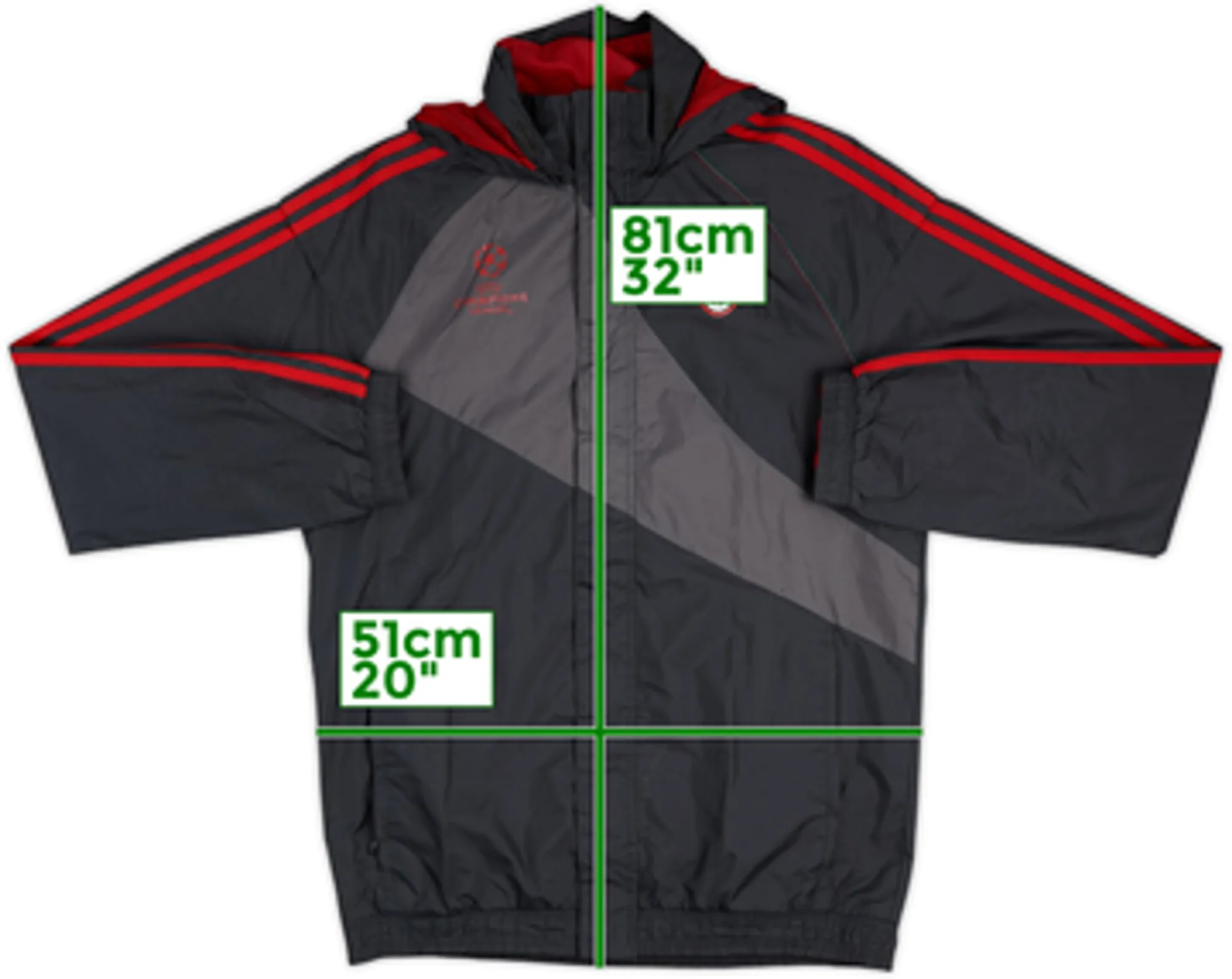 2012-13 AC Milan CL adidas Hooded Track Jacket - 6/10 - (M)