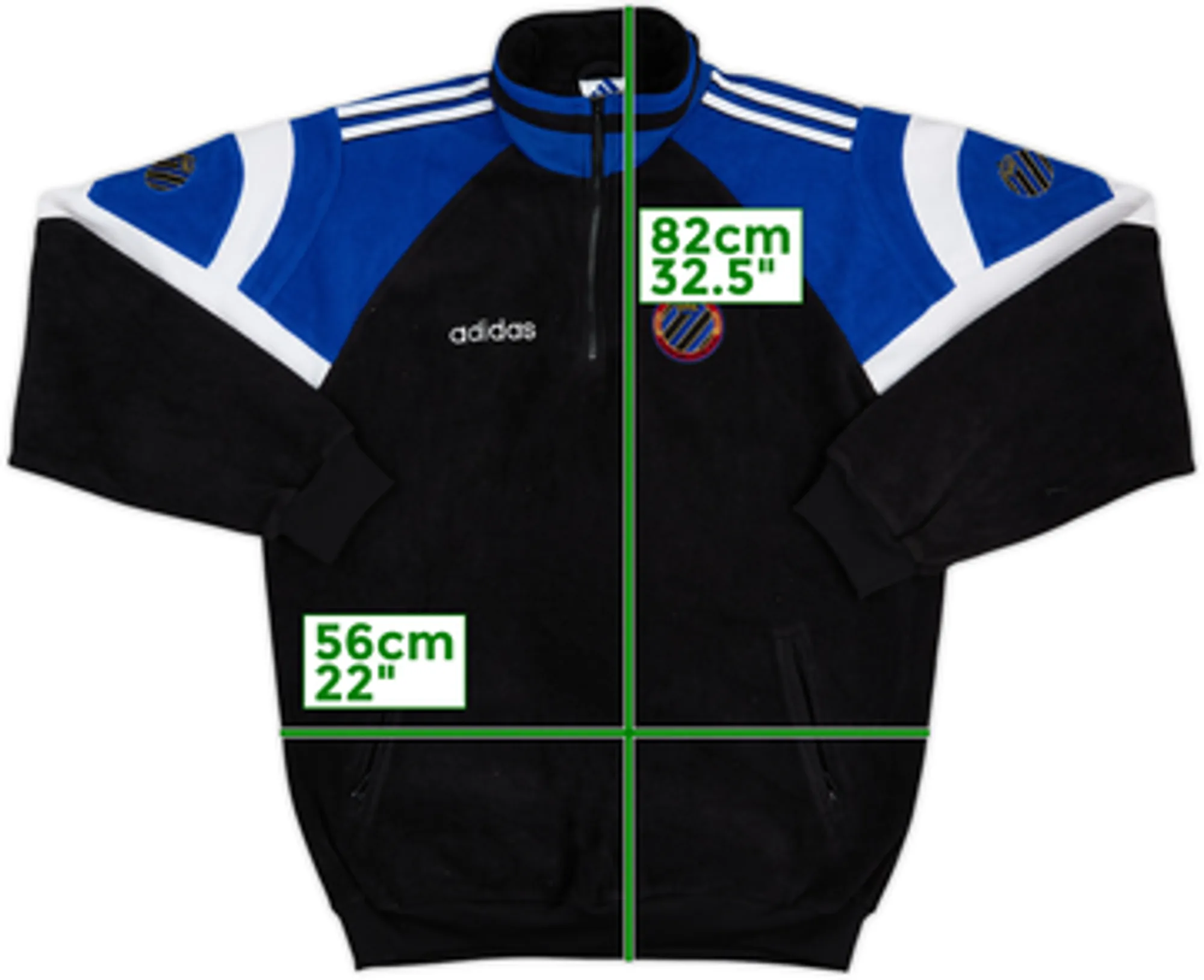 1996-97 Club Brugge adidas 1/4 Zip Fleece Jacket - 9/10 - (M/L)