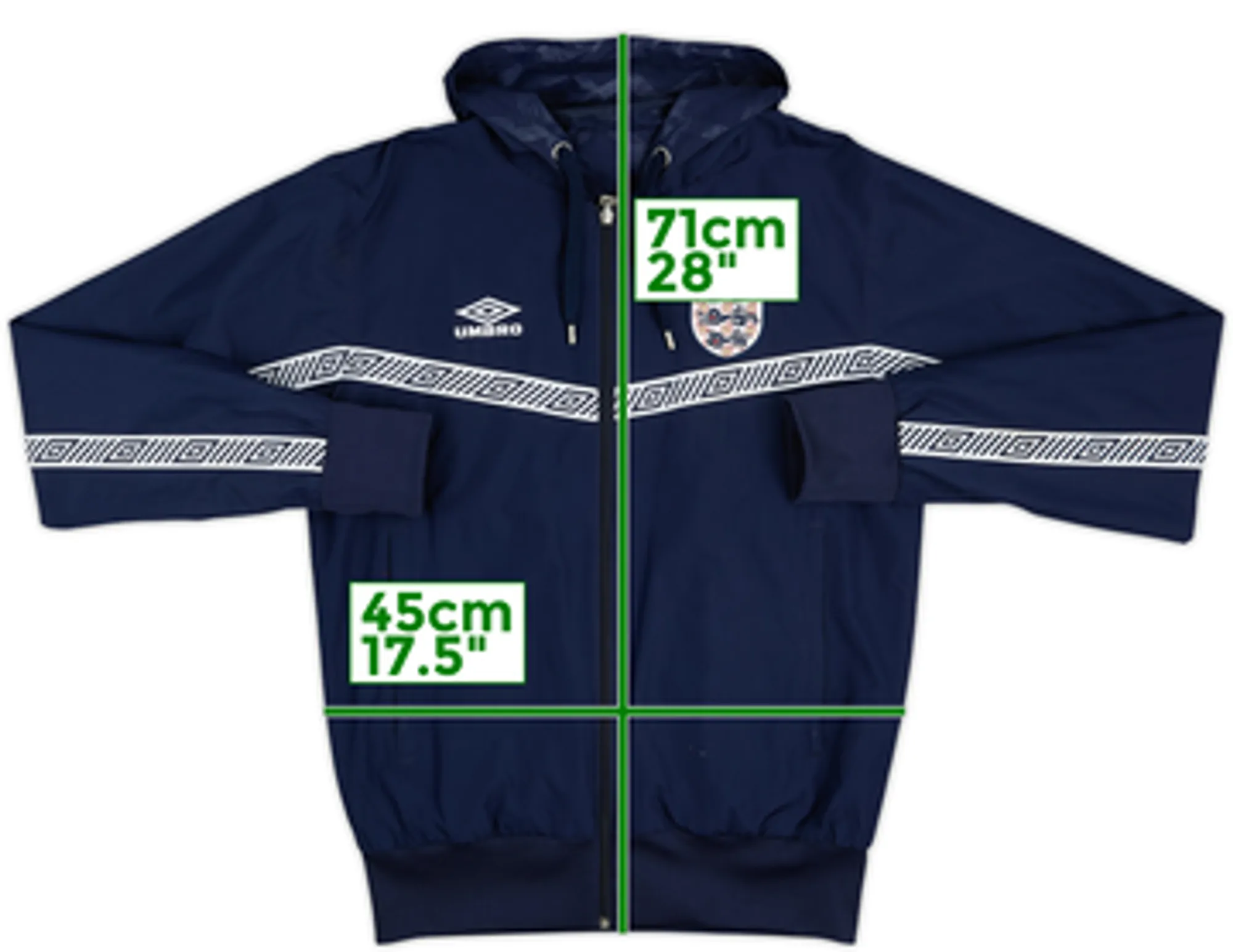 2010 England Umbro Reversible Hooded Track Jacket - 9/10 - (S)