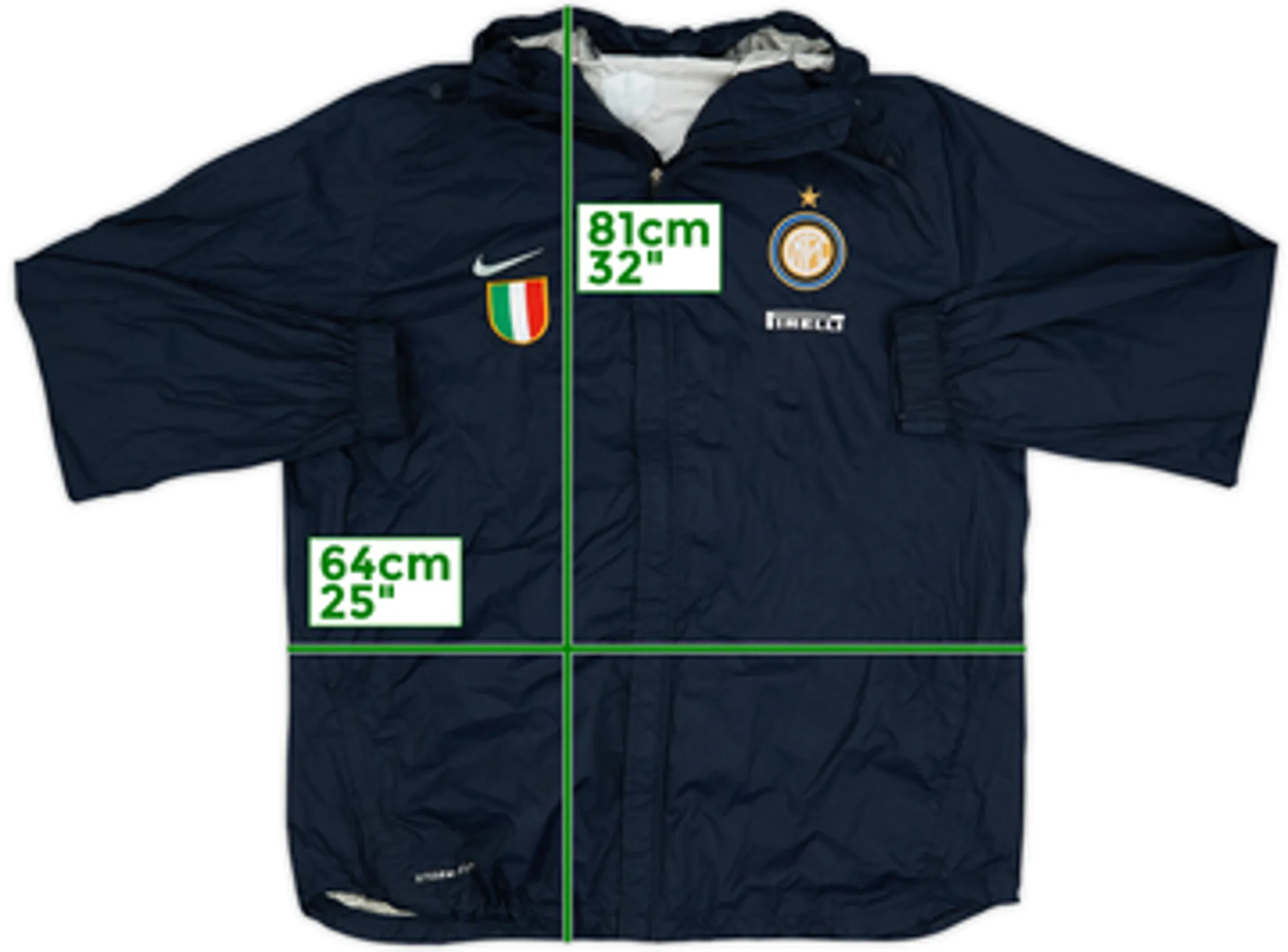 2010-11 Inter Milan Nike Hooded Rain Jacket - 8/10 - (XL)