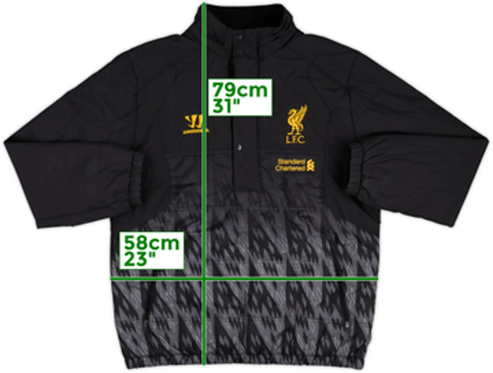 2013-14 Liverpool Warrior 1/2 Zip Padded Bench Coat - 9/10 - (L)