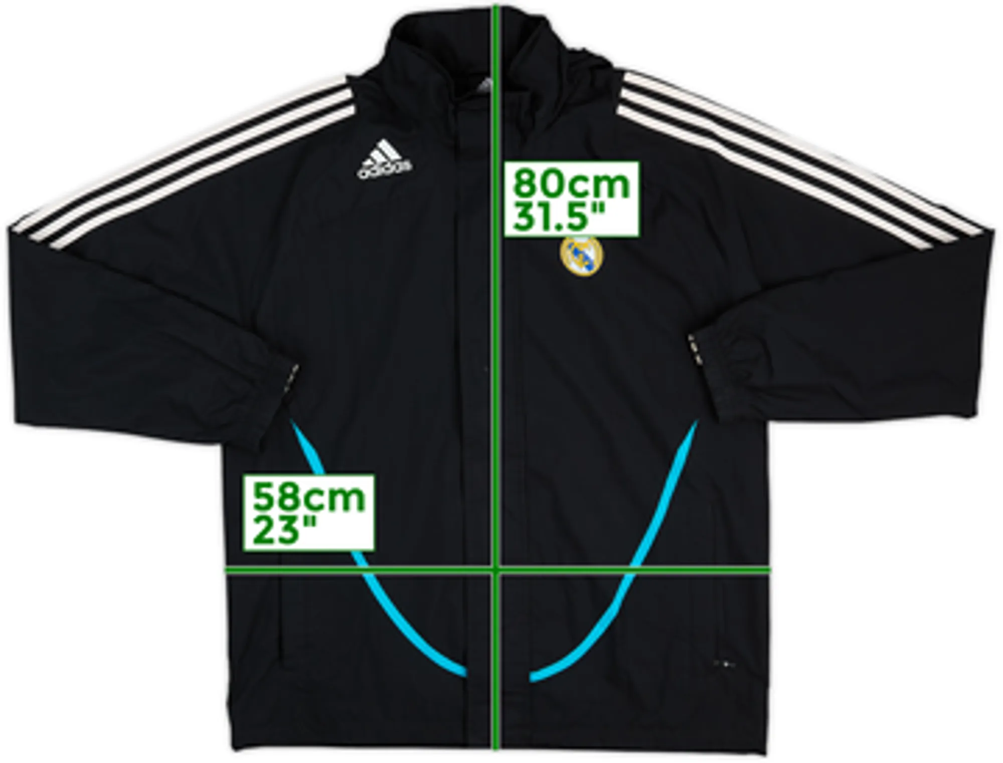 2008-09 Real Madrid adidas Hooded Rain Jacket - 9/10 - (S)