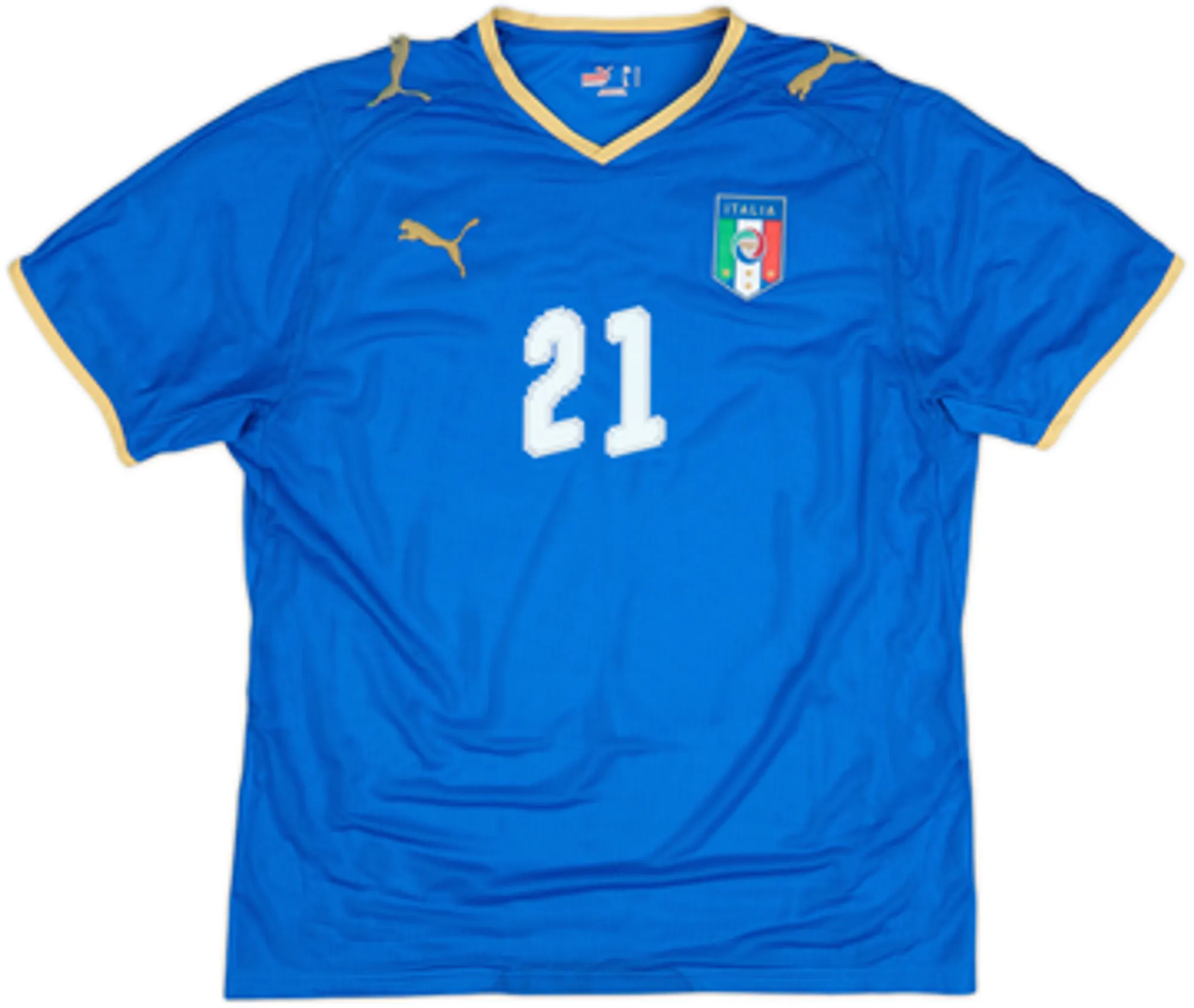 2007-08 Italy Home Shirt Pirlo #21 - 5/10 - (L)