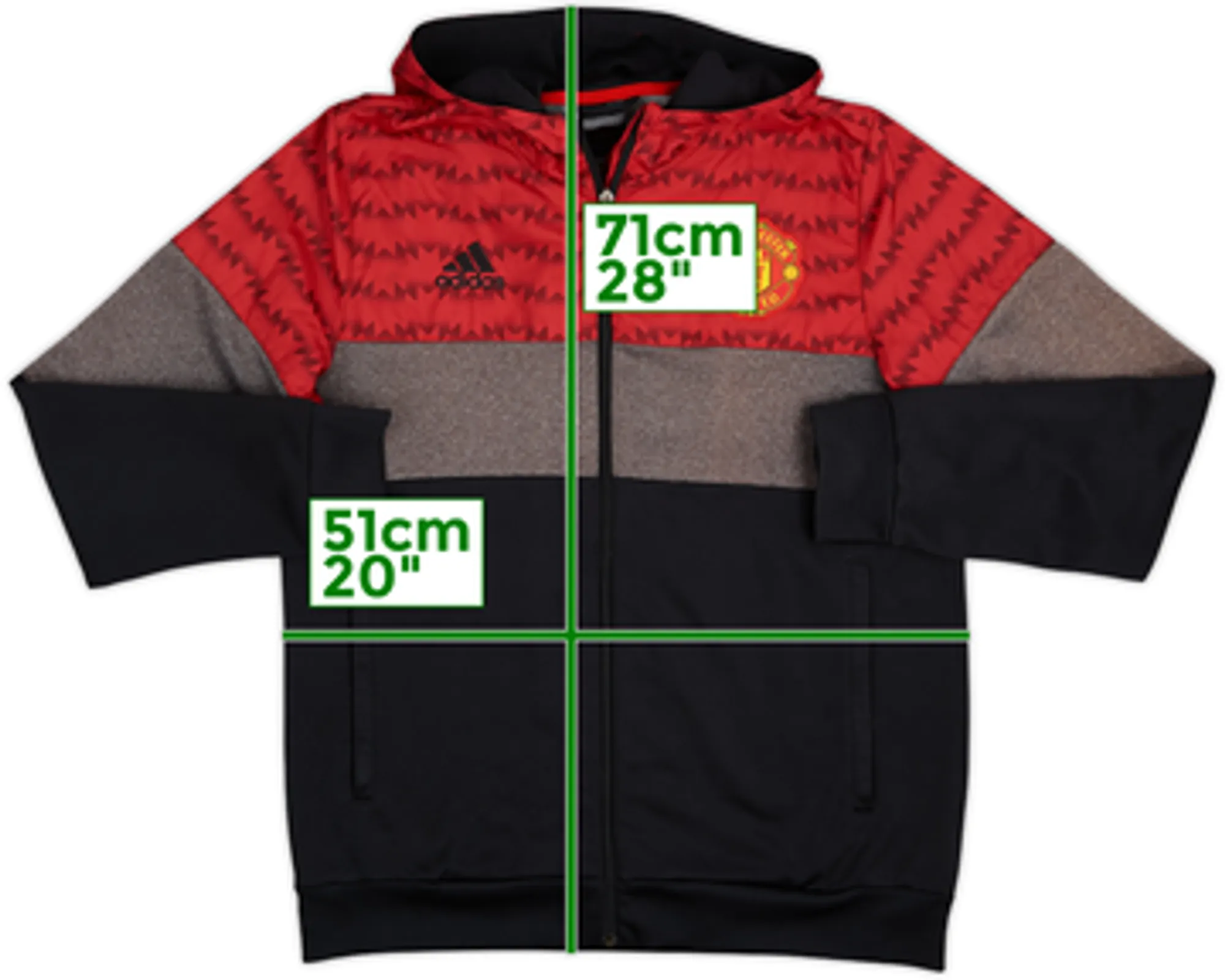 2015-16 Manchester United adidas Hooded Track Jacket - 4/10 - (L)