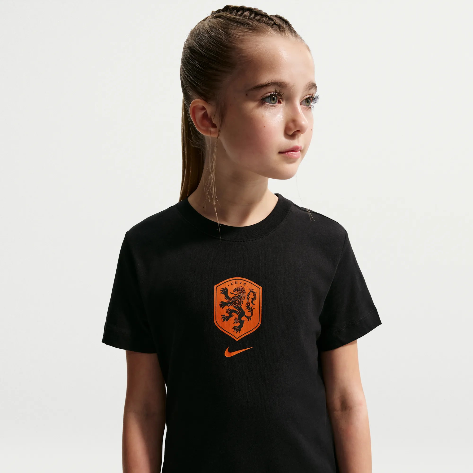 Netherlands Older Kids' Nike Football T-Shirt - Black