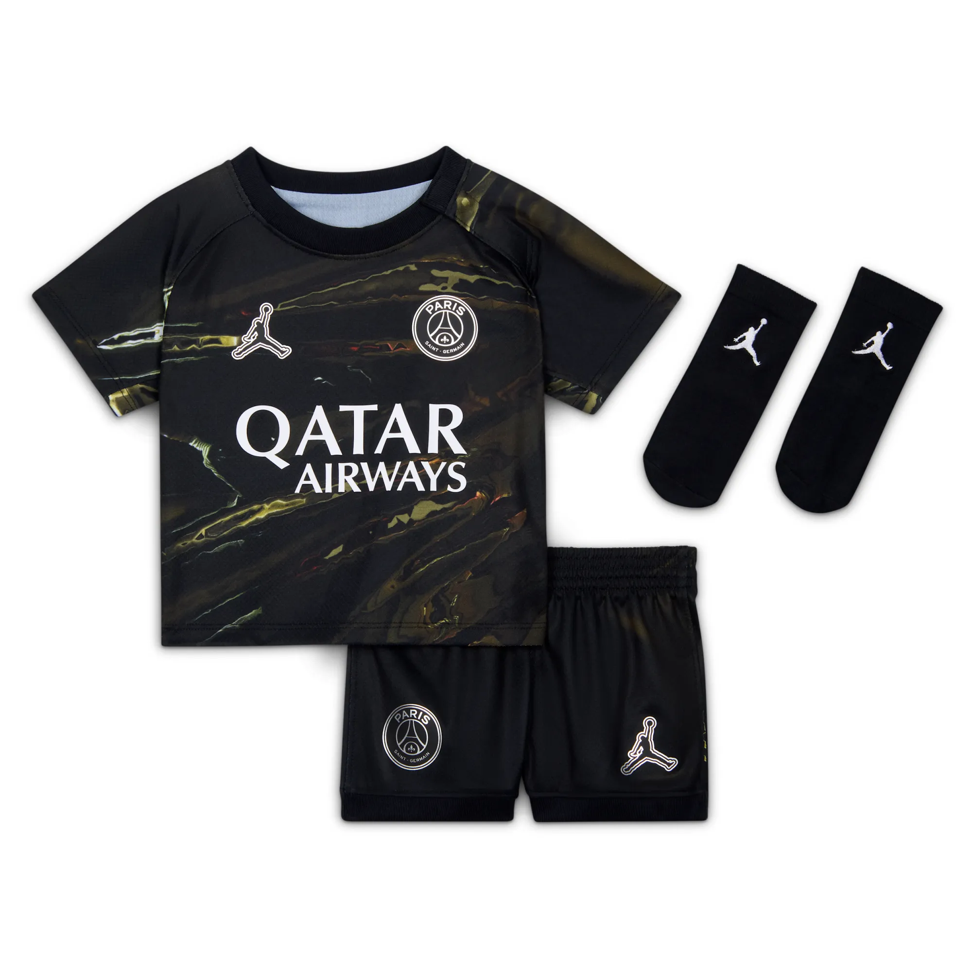 Nike Paris Saint-Germain 2026 Stadium Night Edition Jordan Football Replica 3-Piece Kit - Black